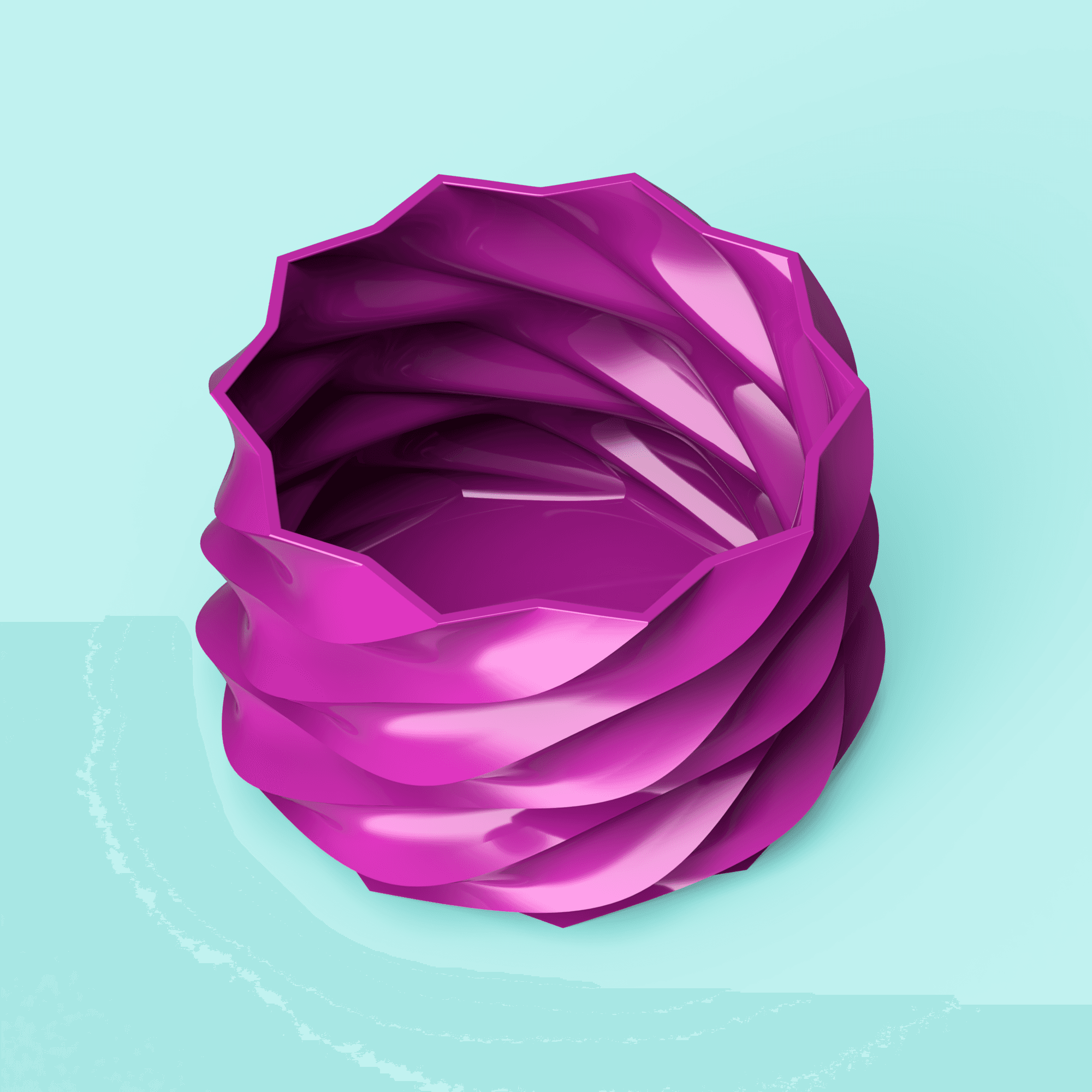 Twisted Spiral Planter 3d model