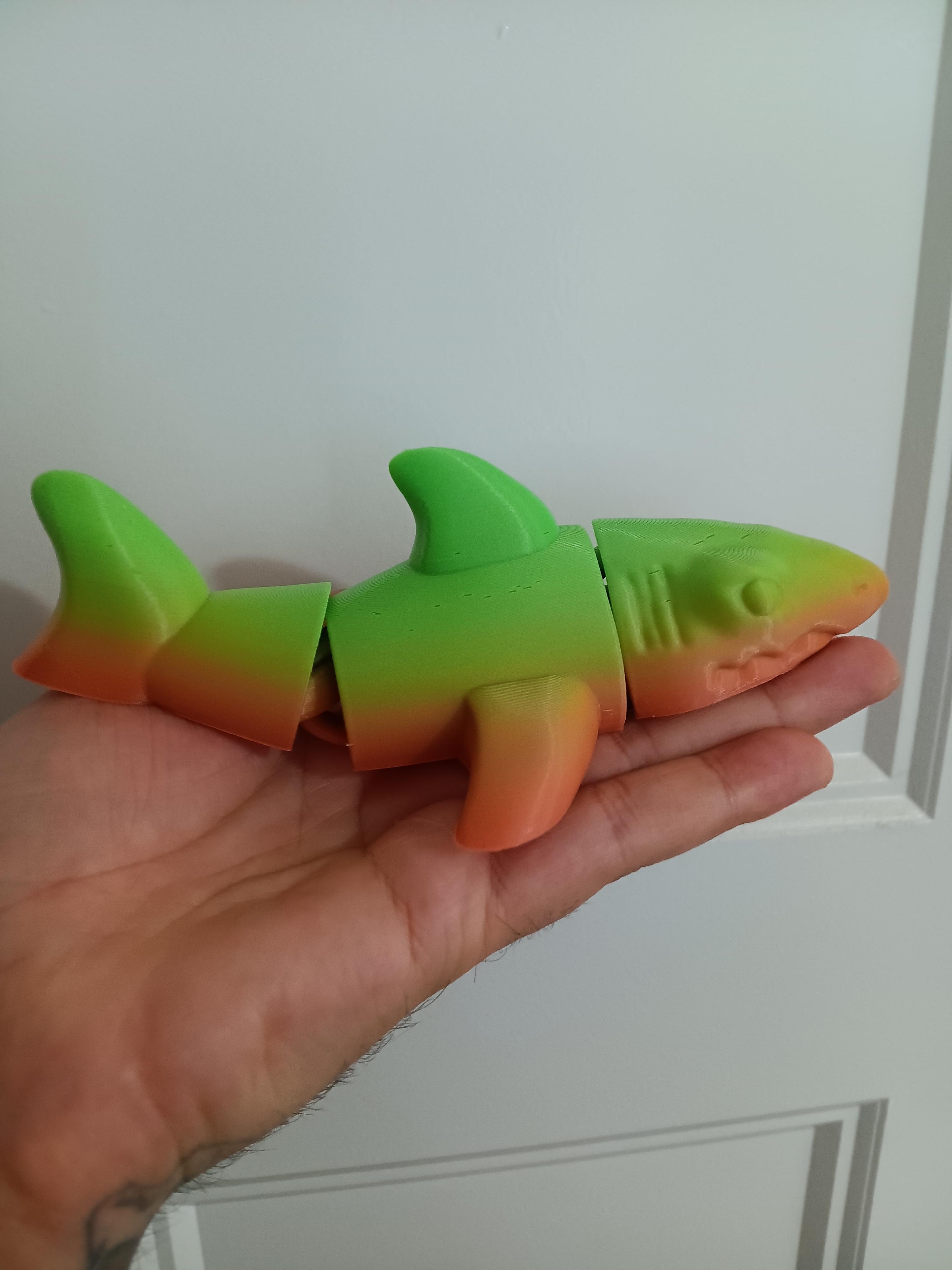 Flexi Shark fidget toy - articulated - print in place 3d model