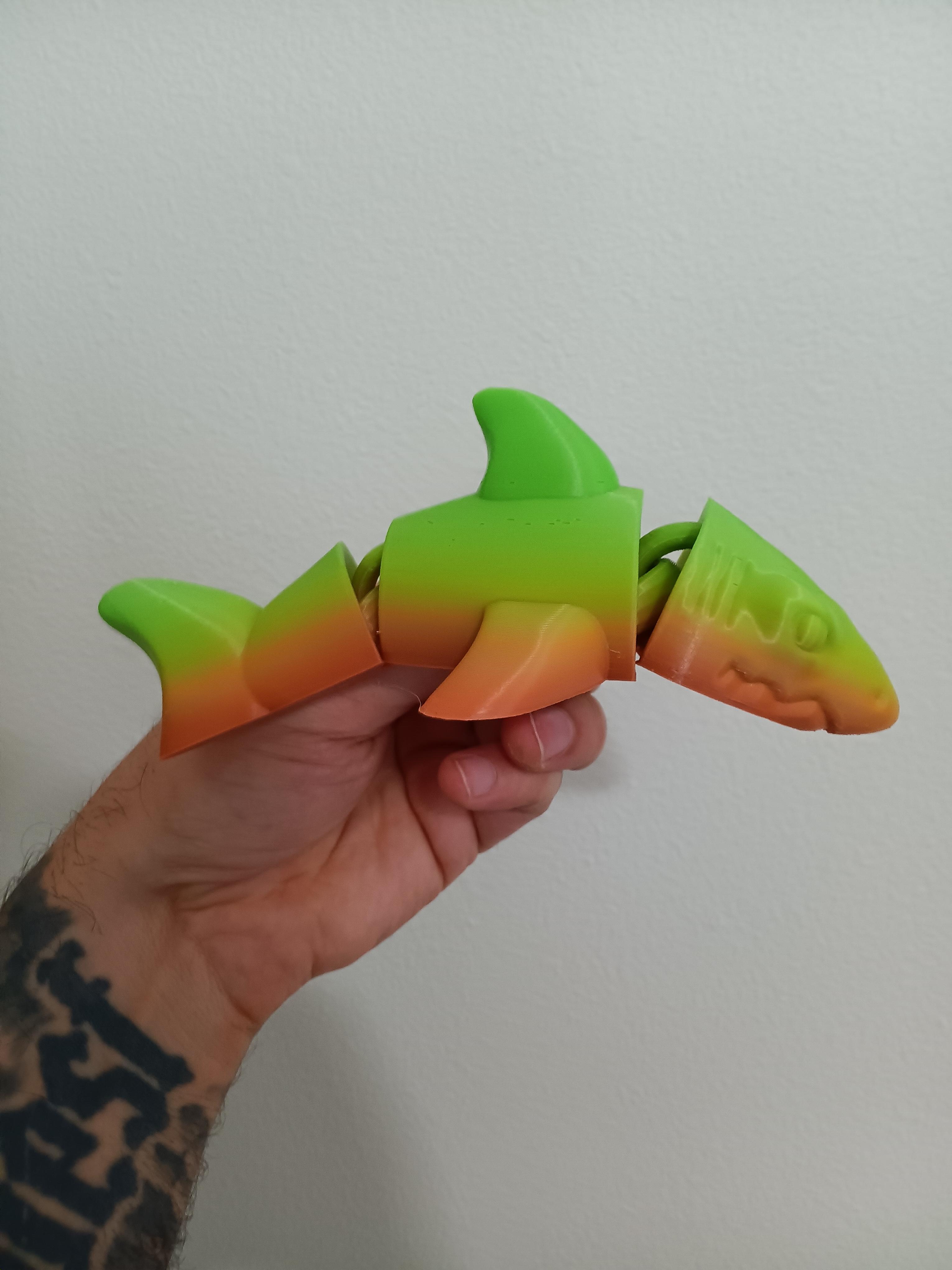 Flexi Shark fidget toy - articulated - print in place 3d model