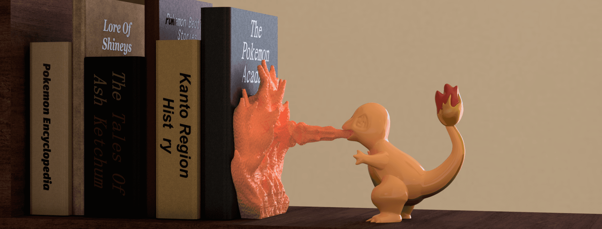 Charmander Bookend - Fiery 3D Print for Pokémon Lovers 3d model