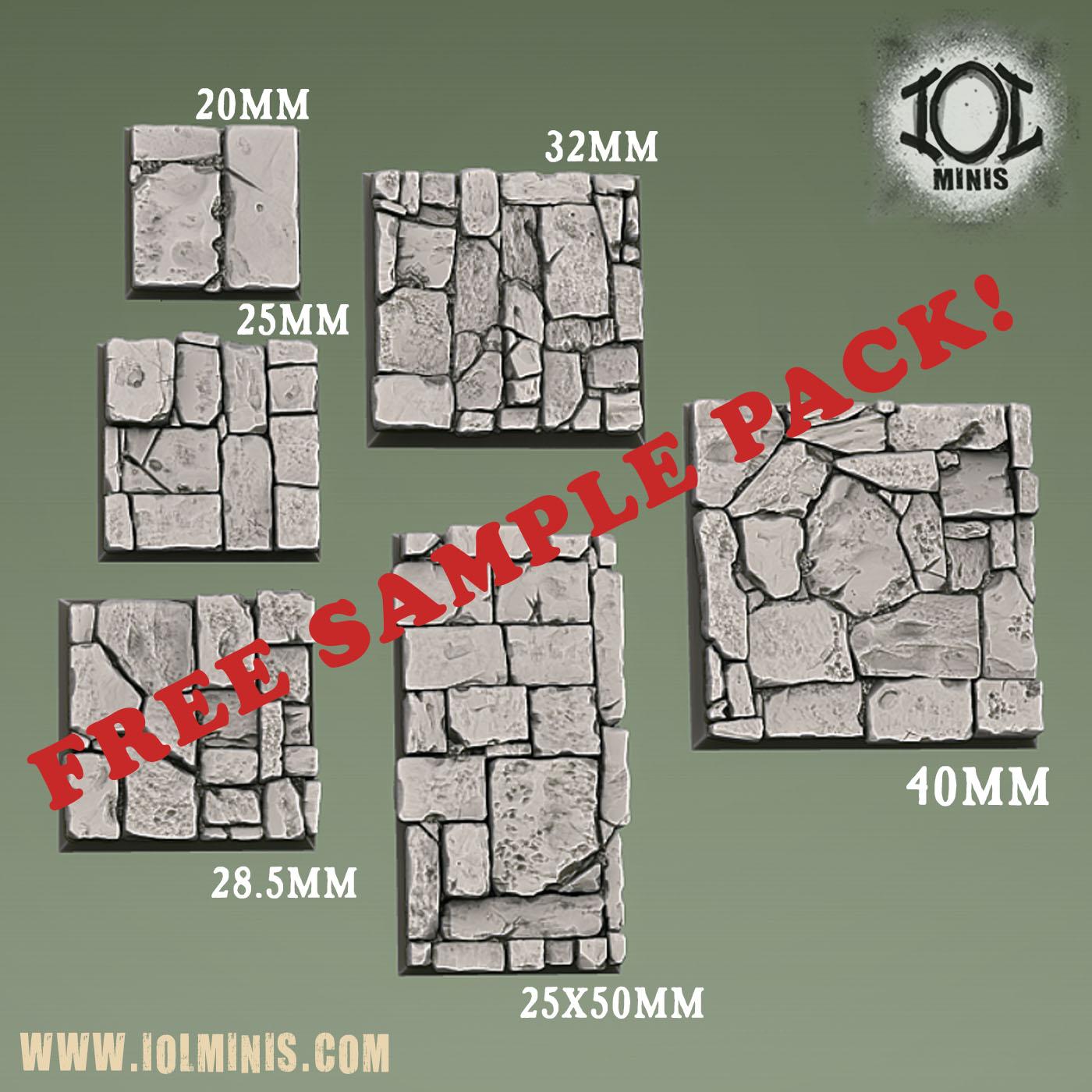 Square Flagstone Bases *Free Sample Pack 3d model