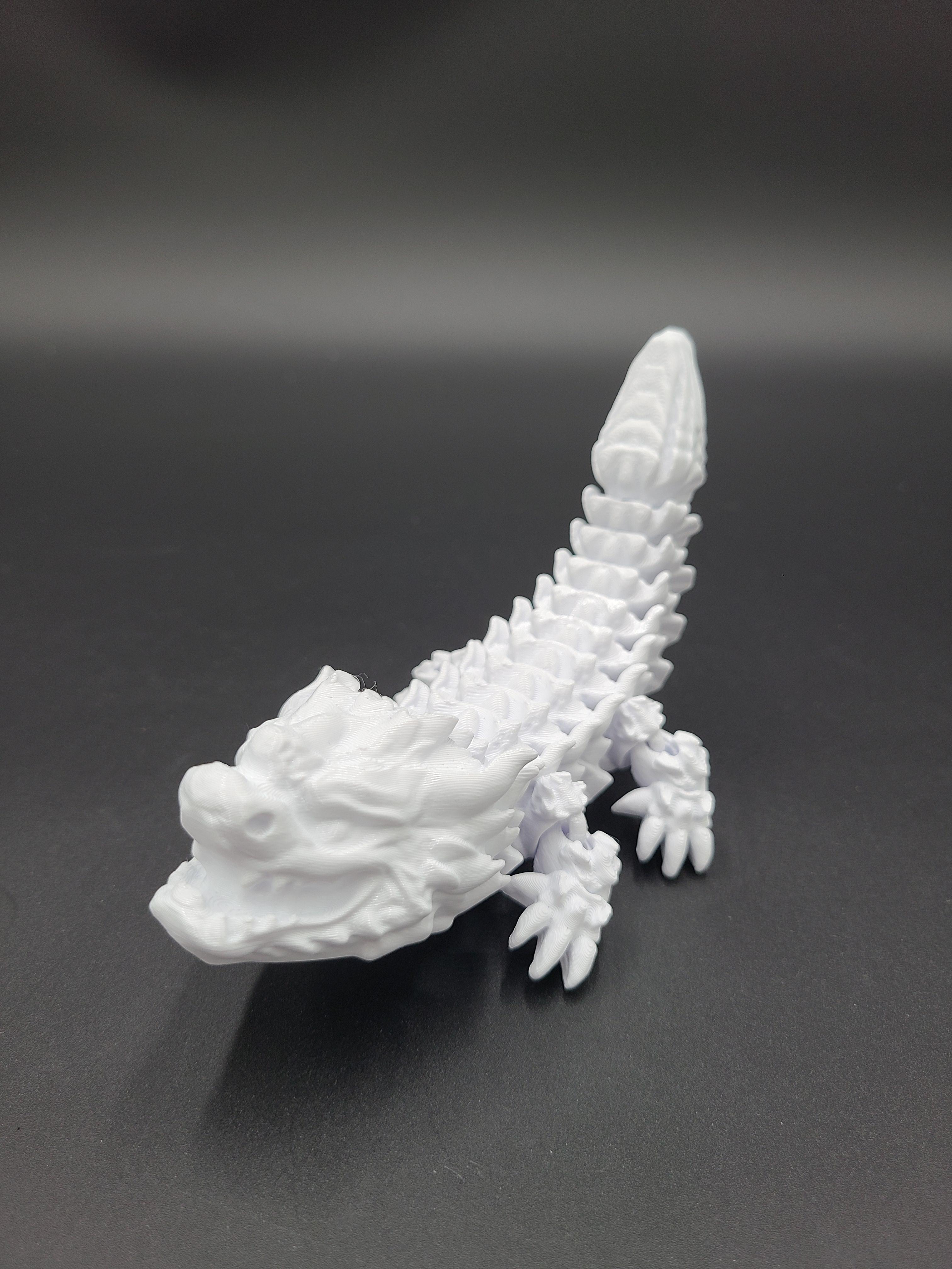 Snowfall, Winter Dragon Child - Articulated Dragon Snap-Flex Fidget (Medium Tightness Joints) 3d model