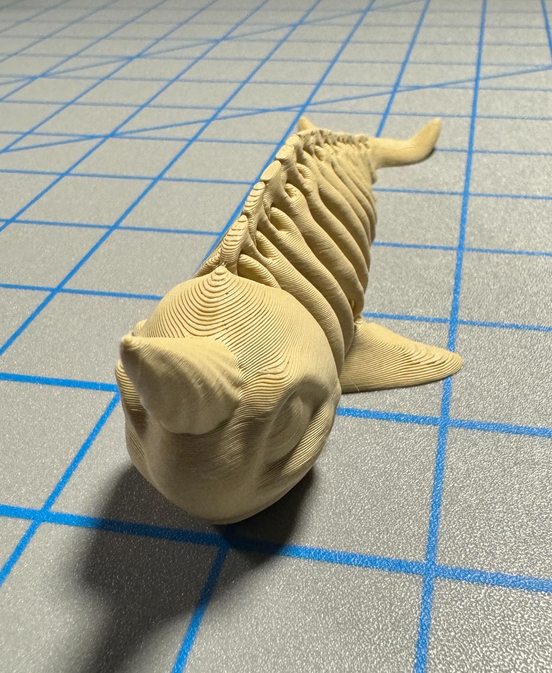 Narwhal  Bones Flexi - Bambu P1S with Bambu Matte Desert Tan. A 50% print, and the PLA looks almost bone-like. - 3d model