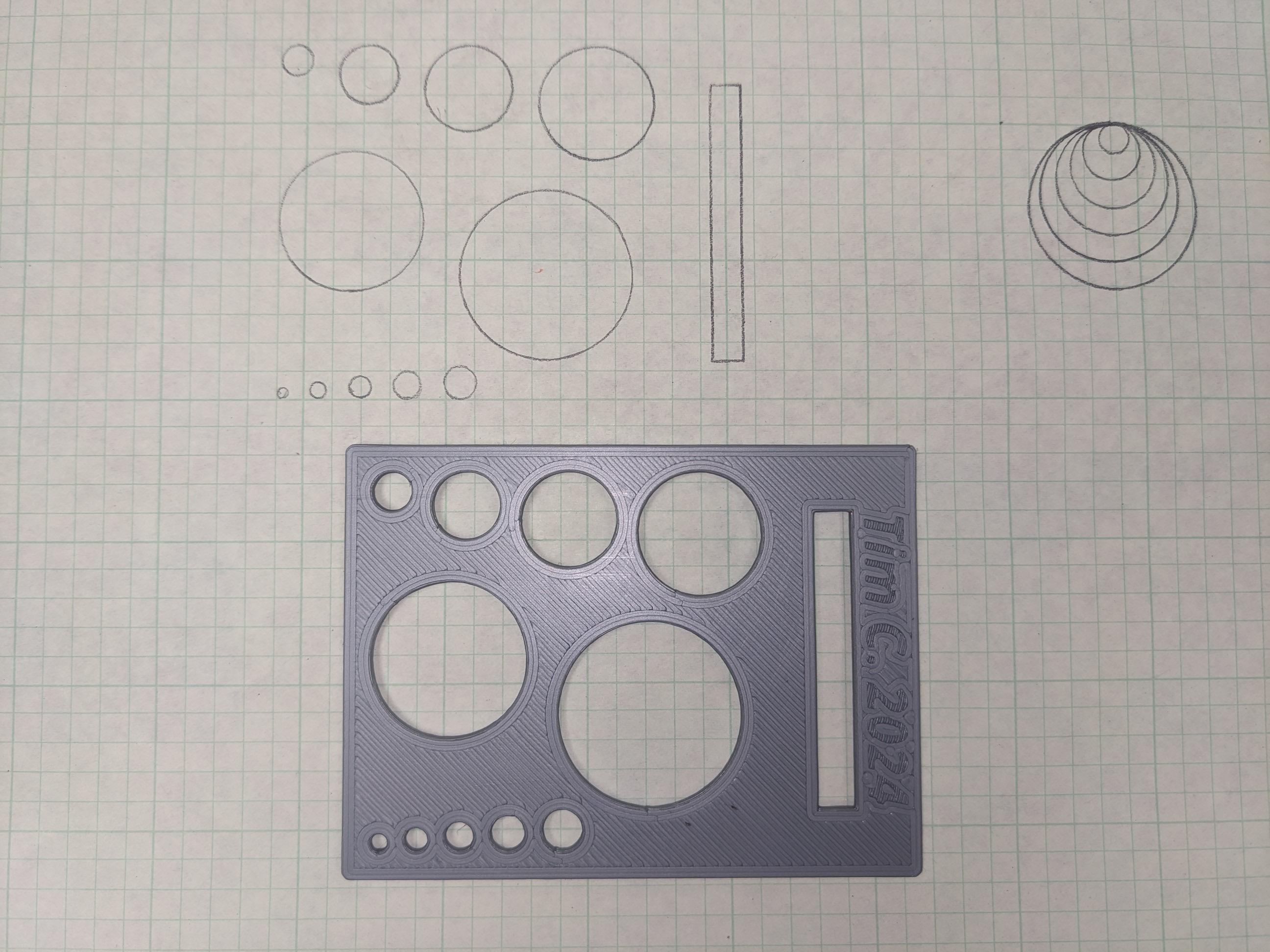 Engineering Circle Stencil with Straightedge 3d model