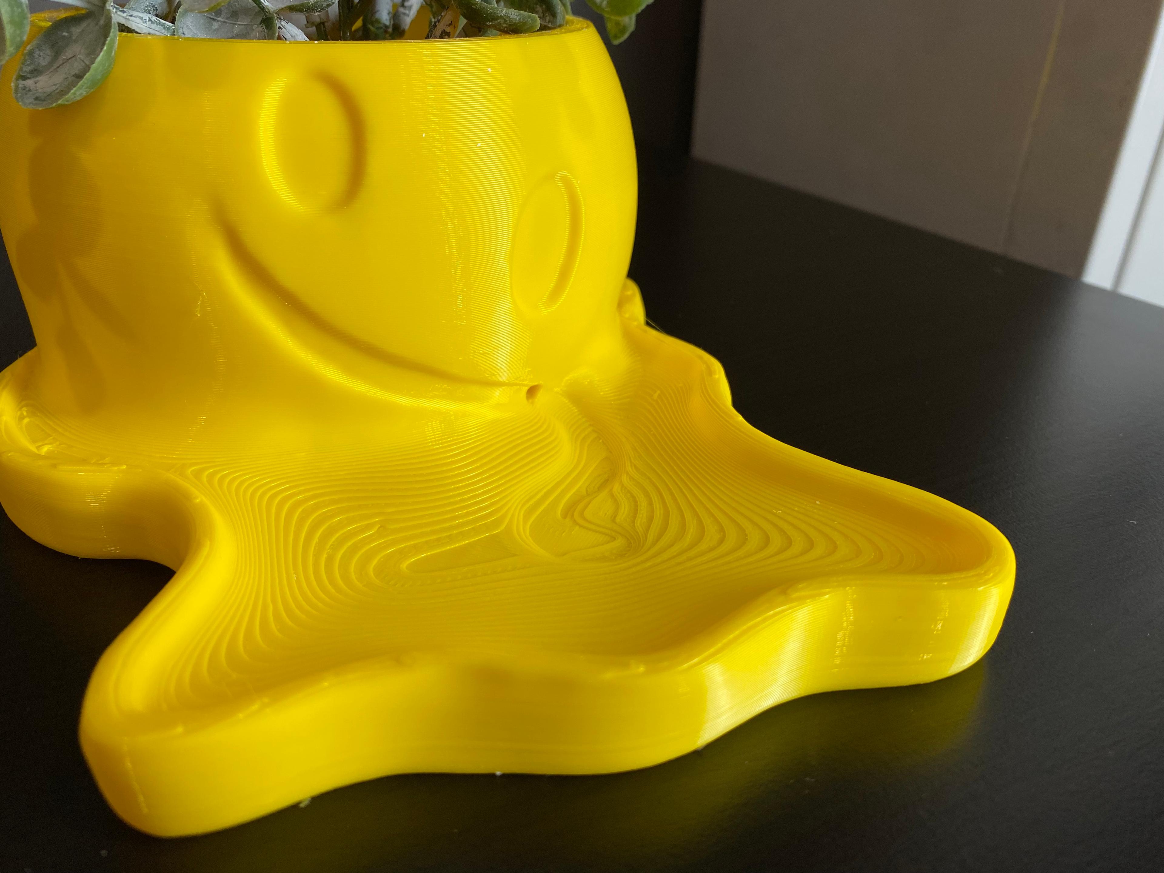 Melting Smiley Face Emoji Planter 3d model