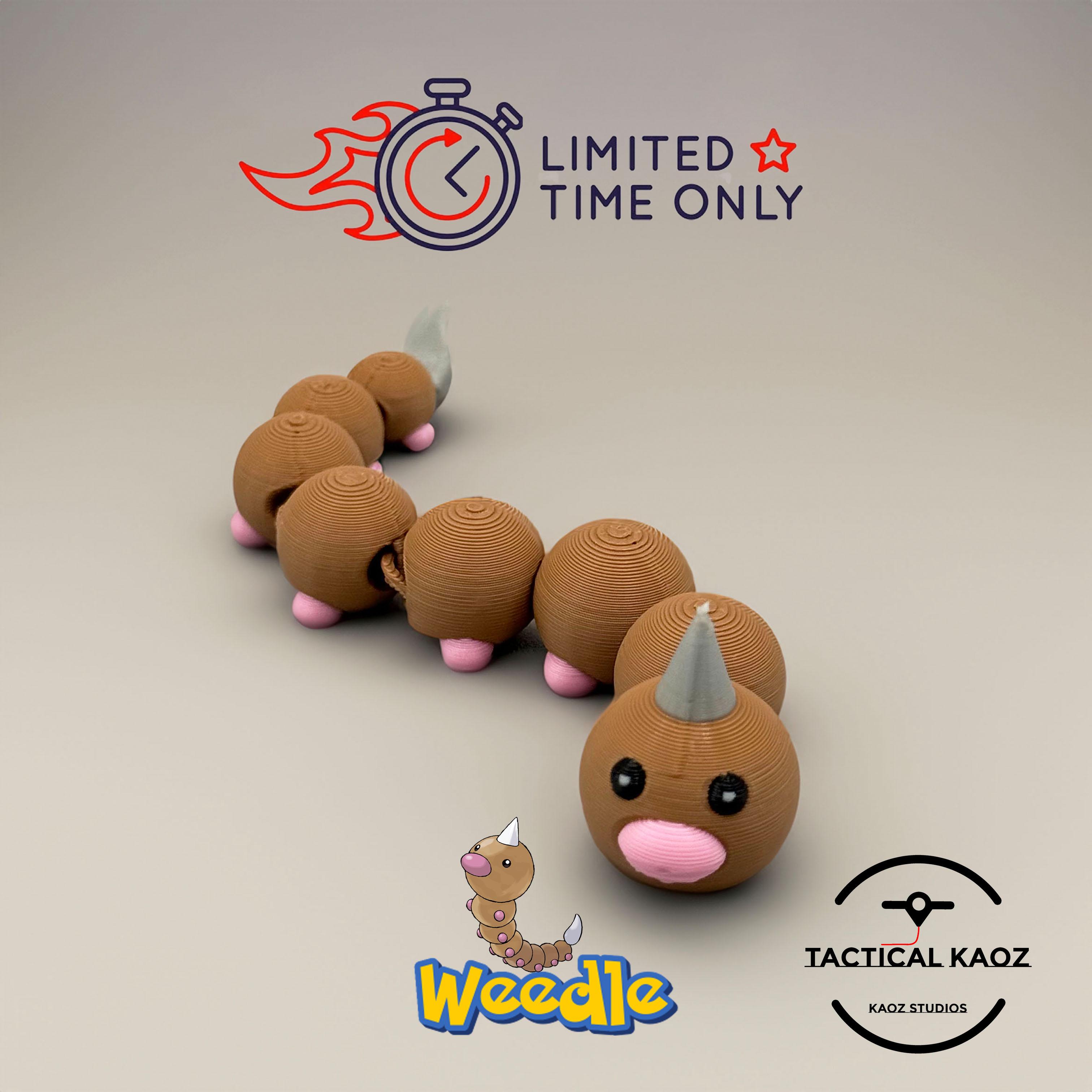 Weedle Pokemon Articulating Flexy - Flexi - Print in Place 3d model