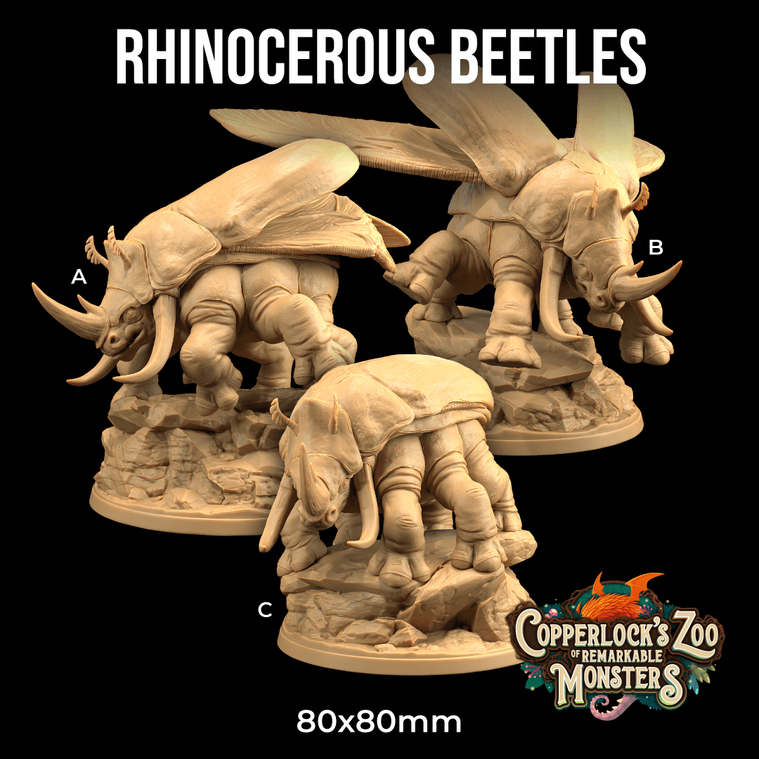 Rhinocerous beetles 3d model