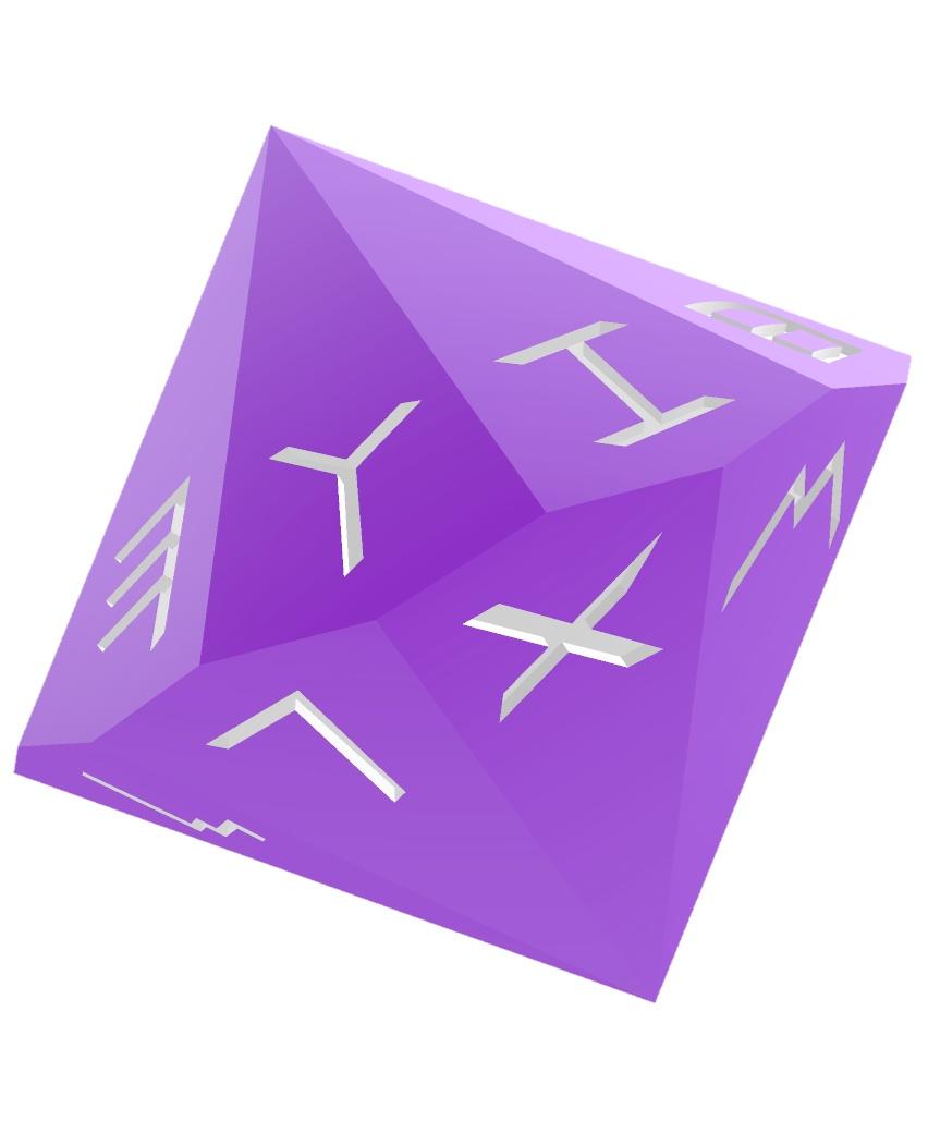 Phoenician Alphabet d22 Polyhedral Die 3d model