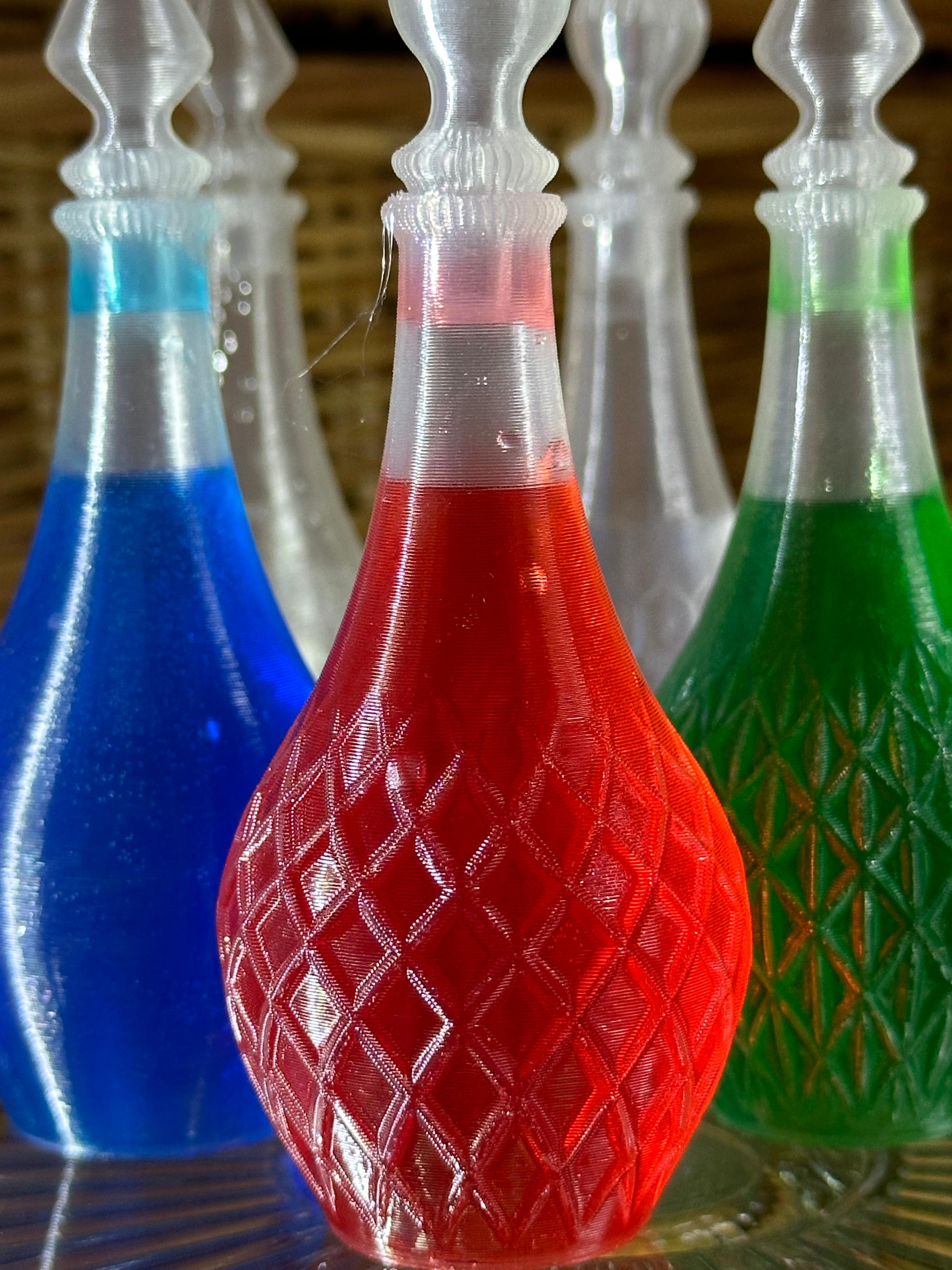 Spiralized Potion Bottles 3d model