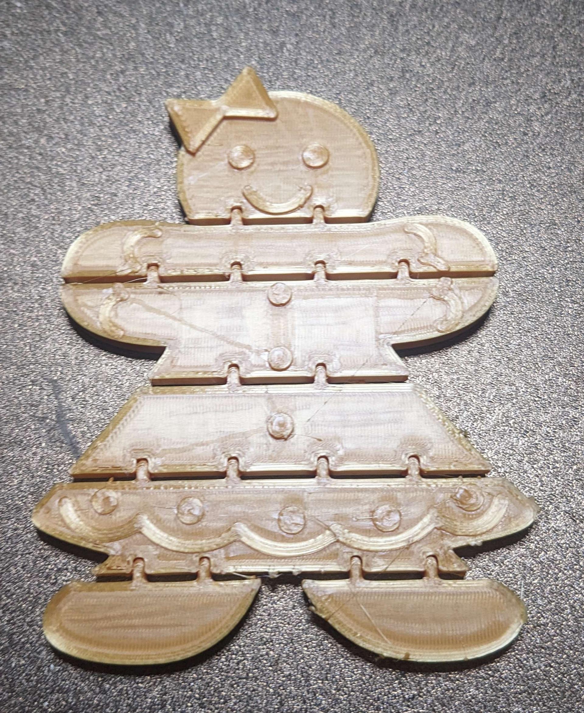 Gingerbread woman flexi - Great print, I might have forgot the layer changes. but still looks and works great! - 3d model