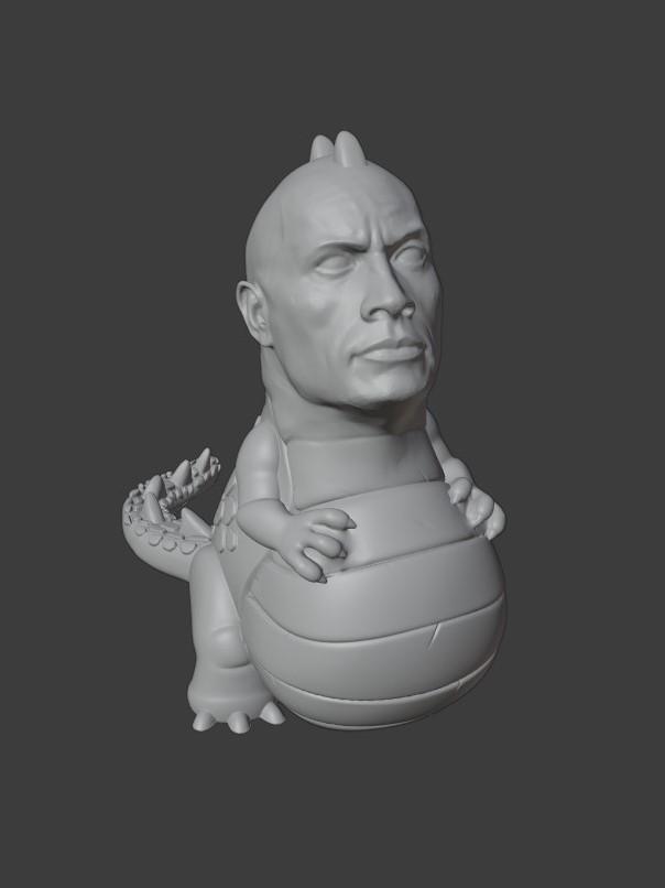 Rockodile (The Rock + Crocodile) 3d model