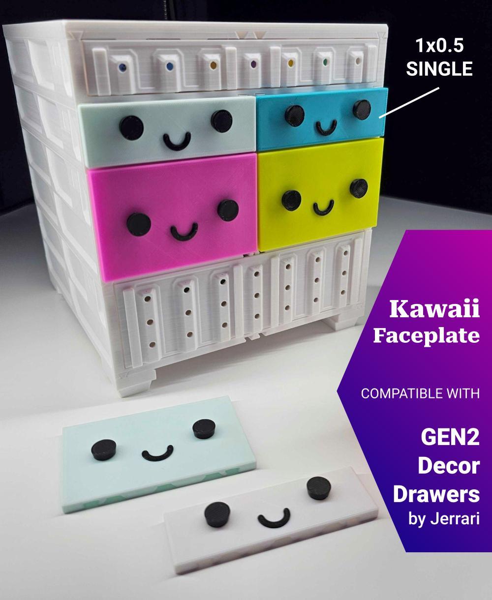 Kawaii Faceplate for GEN2 Decor Drawers 1x0.5 (Slim Single) | Quick Swap 3d model