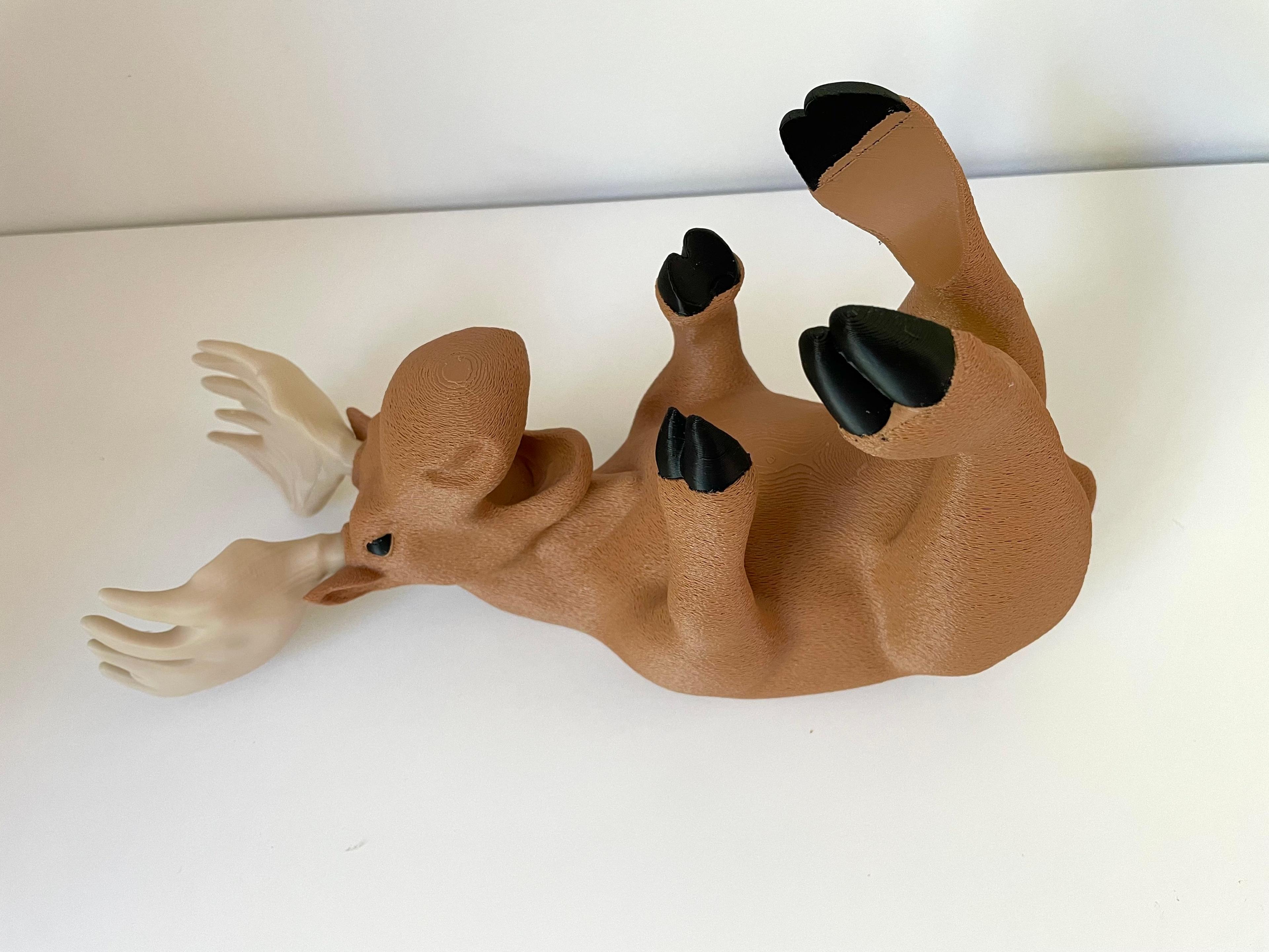 Moose Wine Bottle Holder / No Supports 3d model