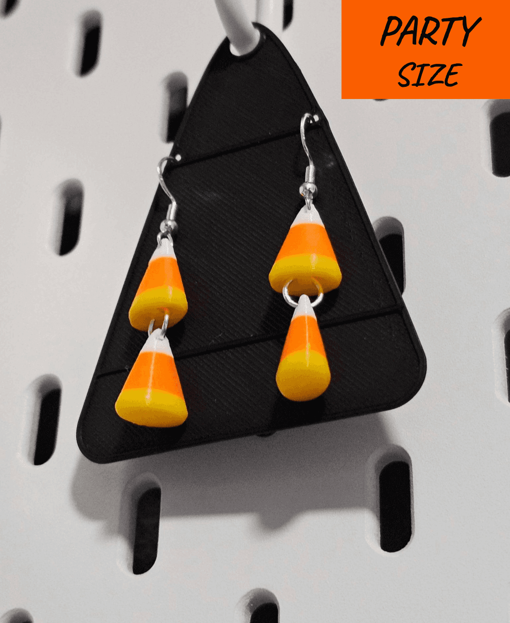 Candy Corn Earrings | Fun Size & Queen Size | Design your own Halloween earrings | HalloweenWearable 3d model