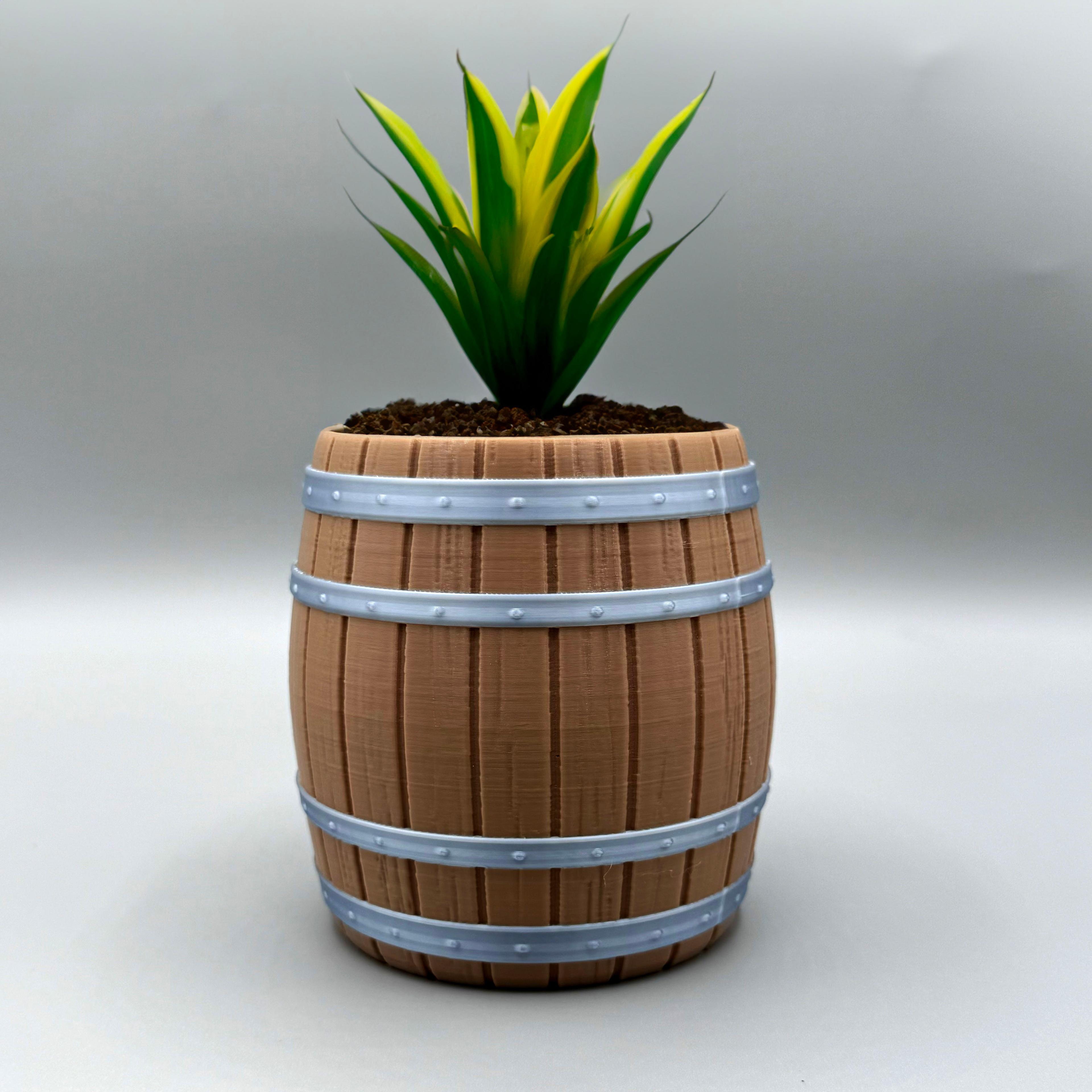 Wooden Barrel Multipurpose- Planter, Storage Container, Pen Holder  3d model