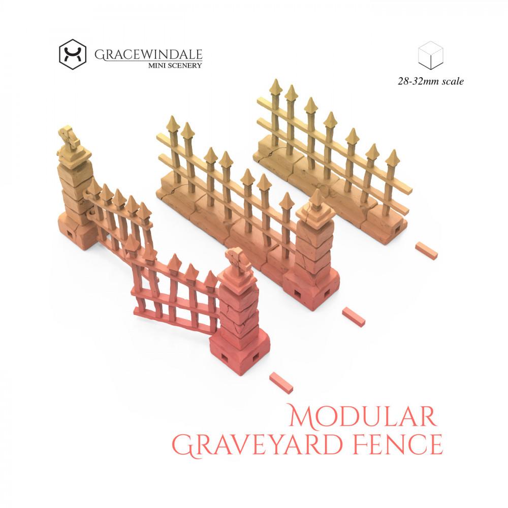 Modular Graveyard Fence 3d model