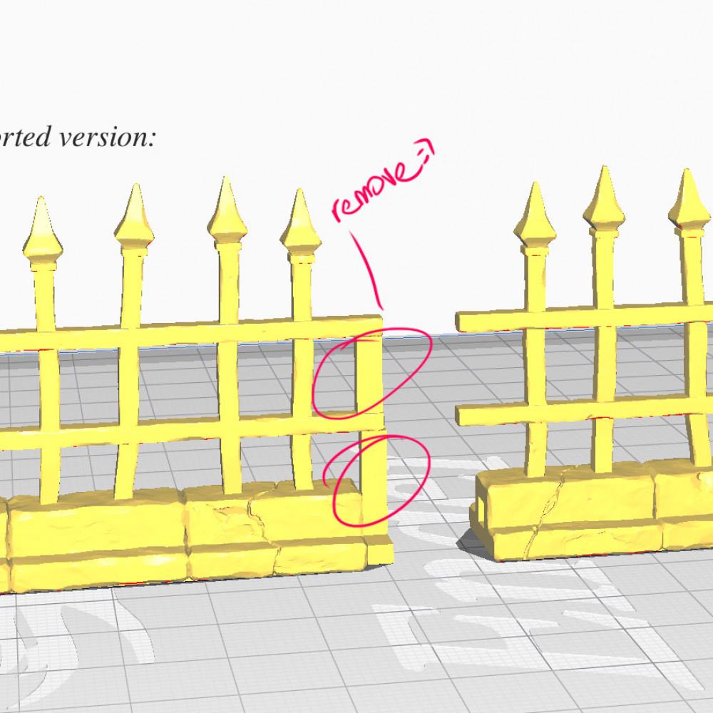 Modular Graveyard Fence 3d model