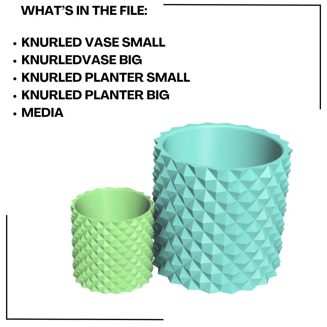 Knurled Planter / Vase 3d model