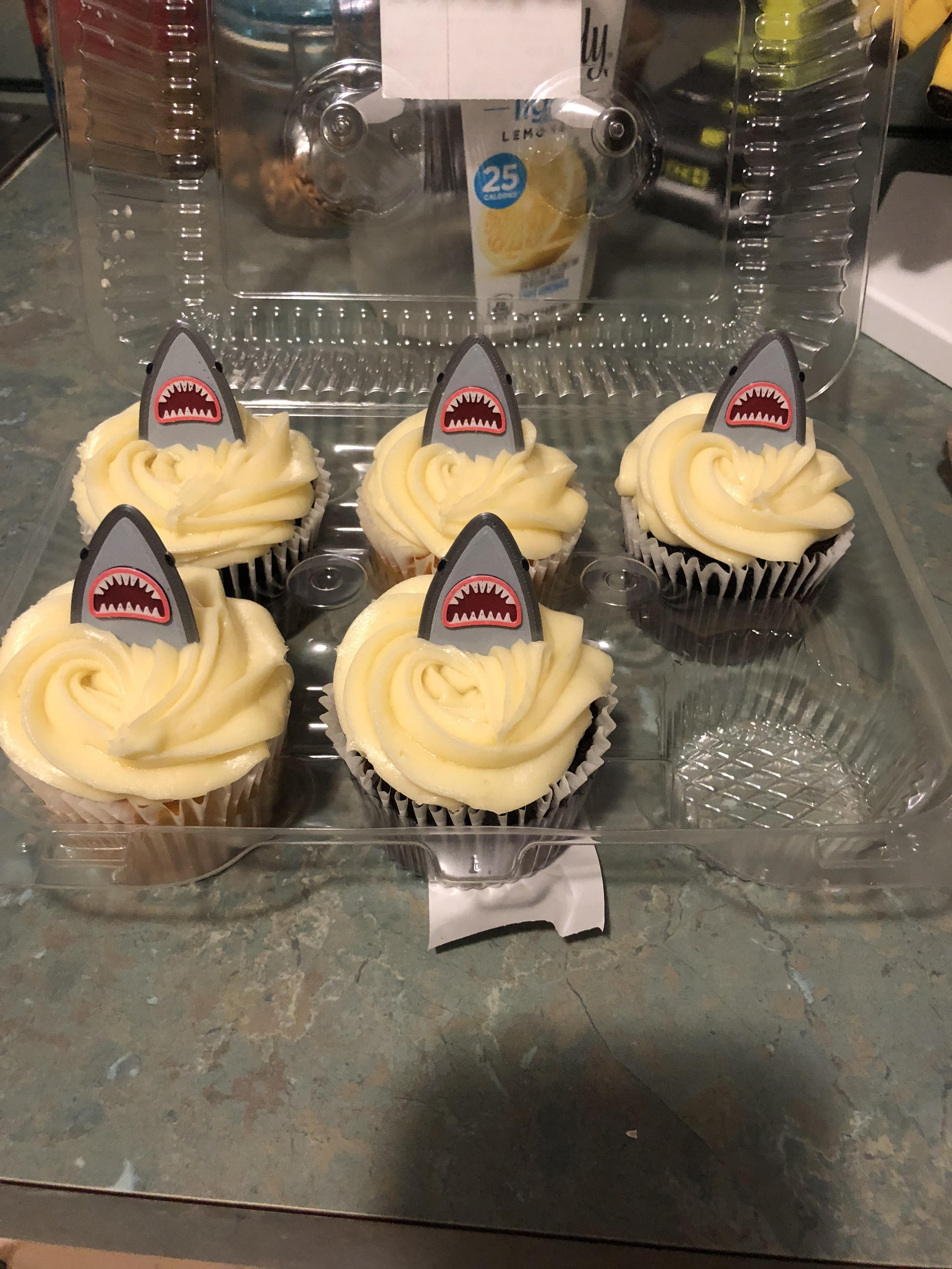 shark cupcake topper 3d model