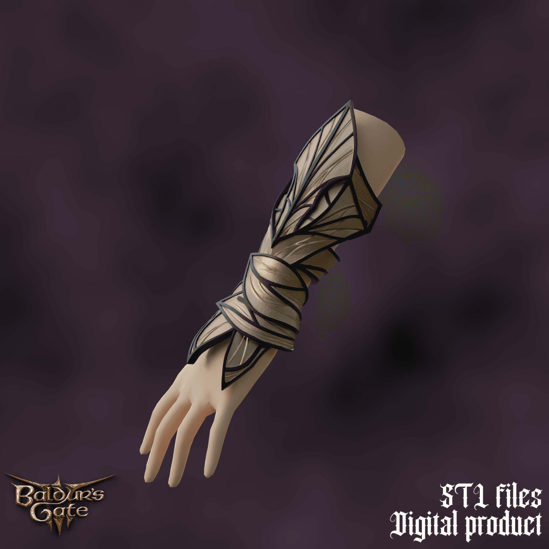 Fantasy Minthara Spidersilk Gloves Armor Baldurs Gate 3 STL 3d model