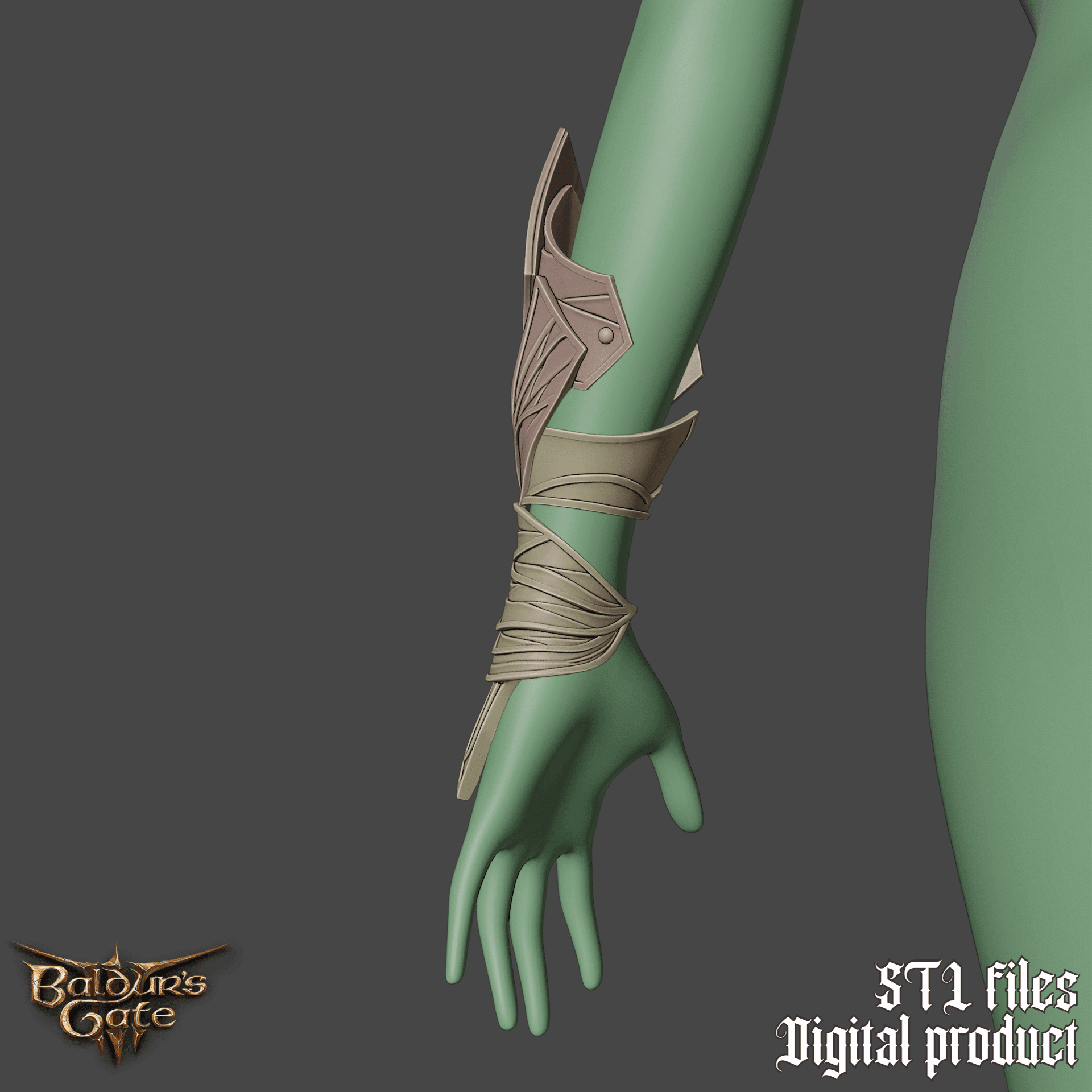 Fantasy Minthara Spidersilk Gloves Armor Baldurs Gate 3 STL 3d model