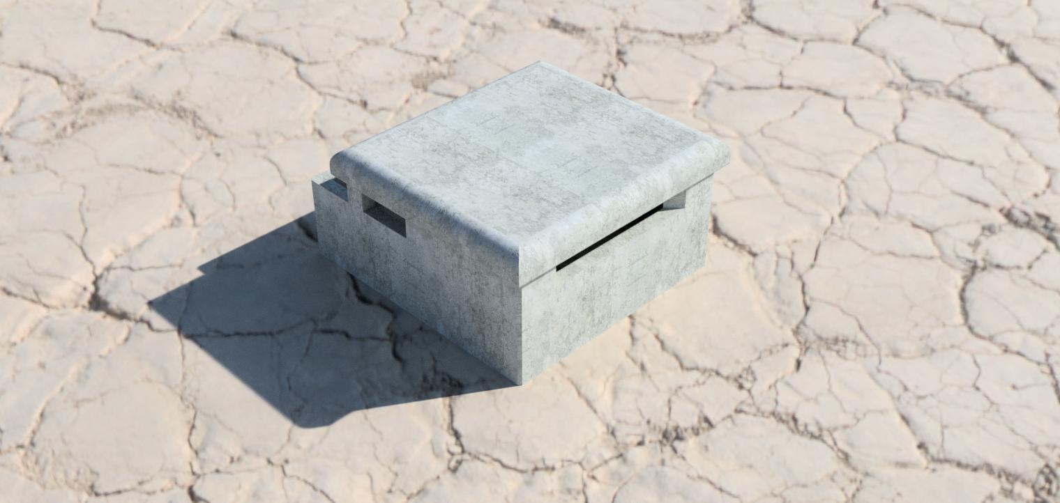 Bunker MG WW2 damaged.stl 3d model