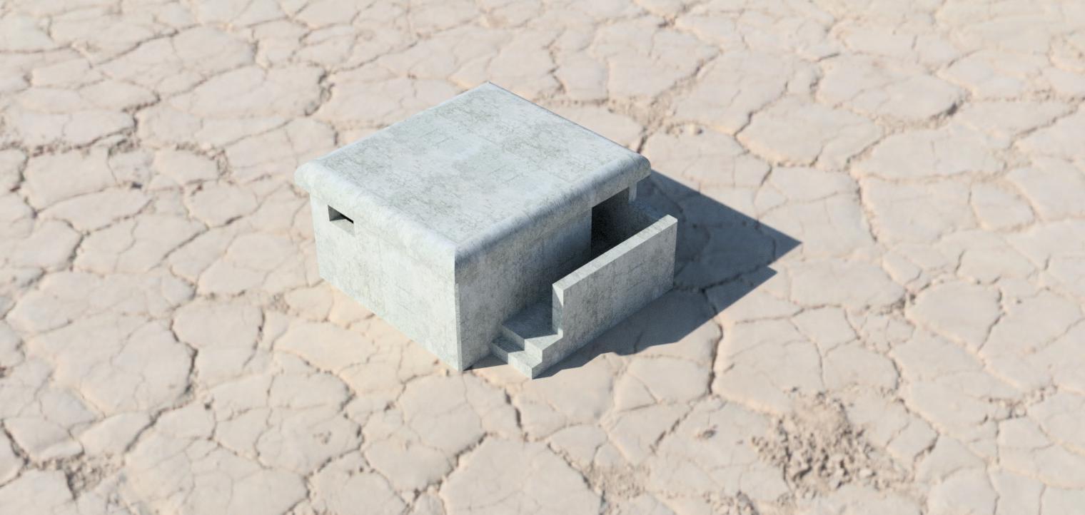 Bunker MG WW2 damaged.stl 3d model