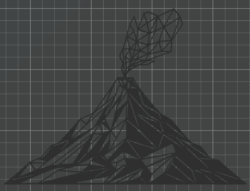 Low Poly Volcano 3d model