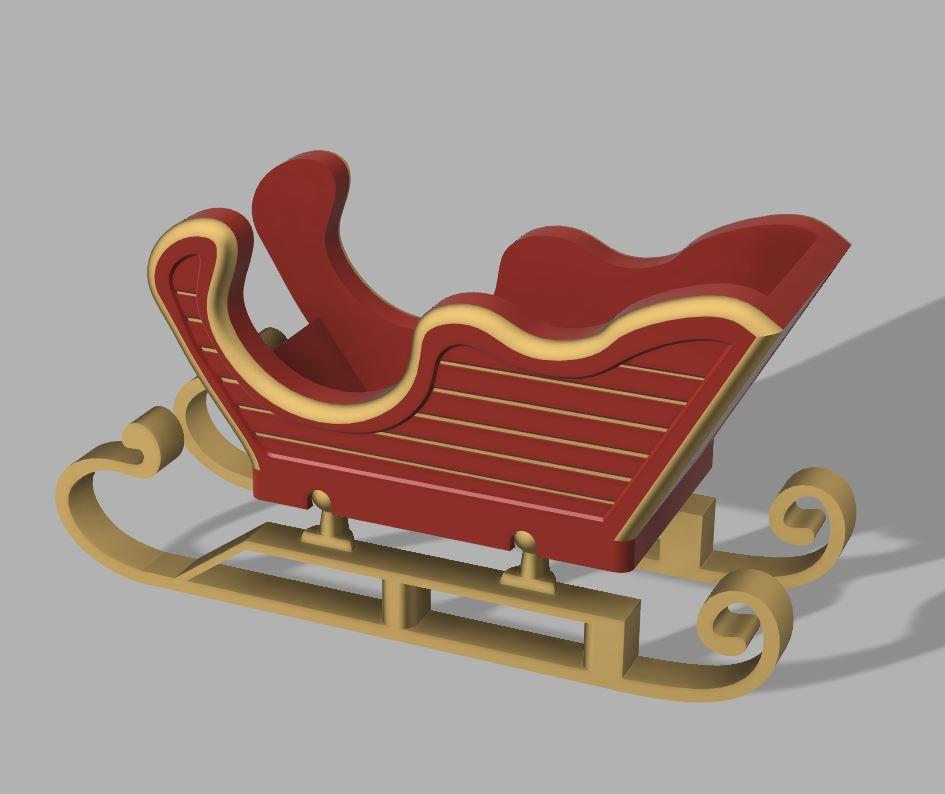 Print In Place Holiday Sleigh 3d model