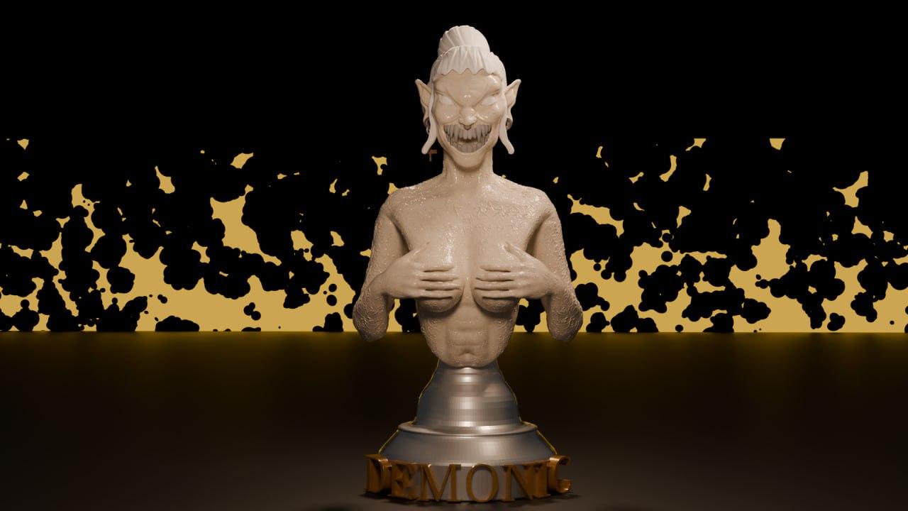 Demonic bust 3d model