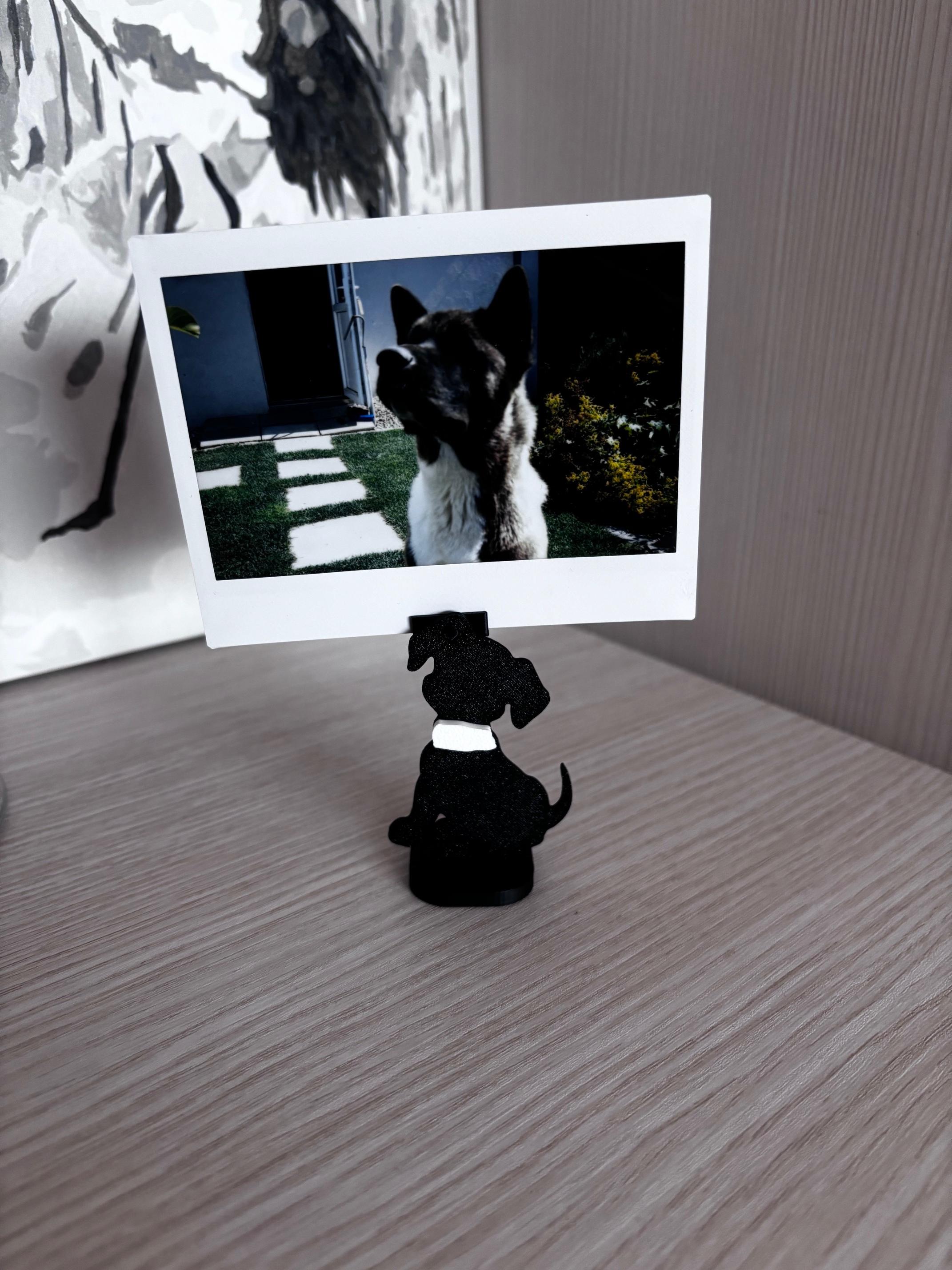 Dog shaped instant photos frame holder 3d model