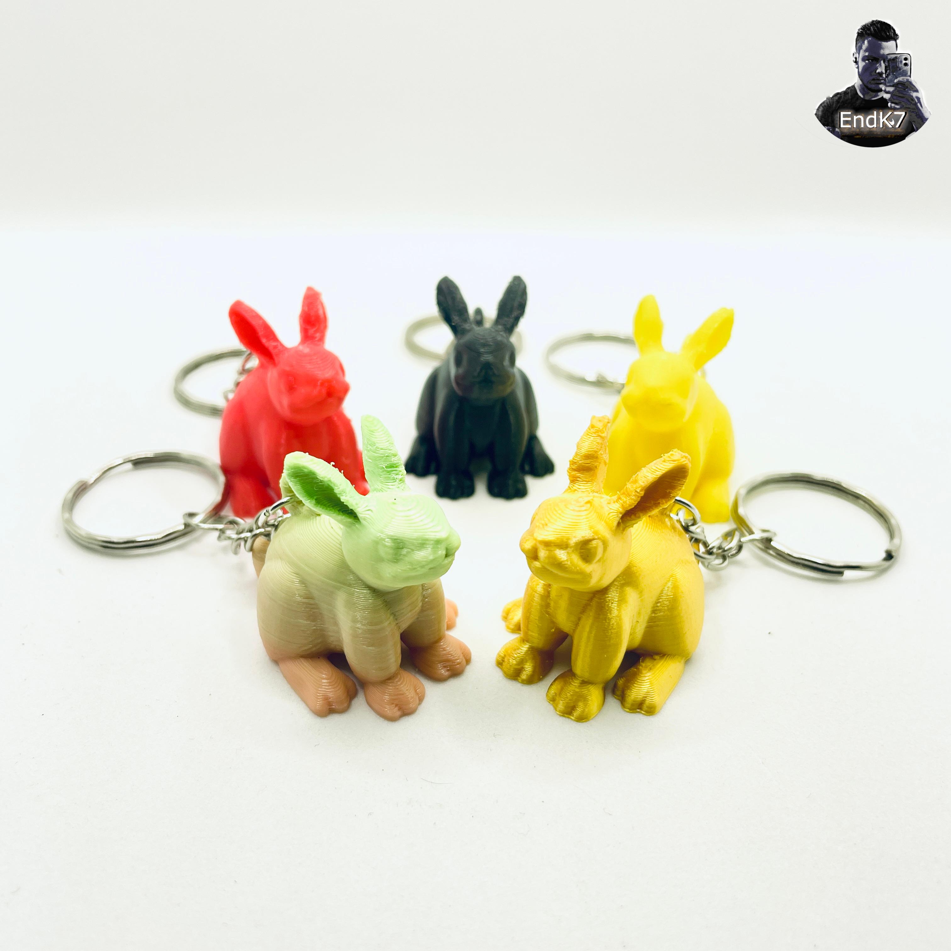 Cute Bunny Keychain 3d model