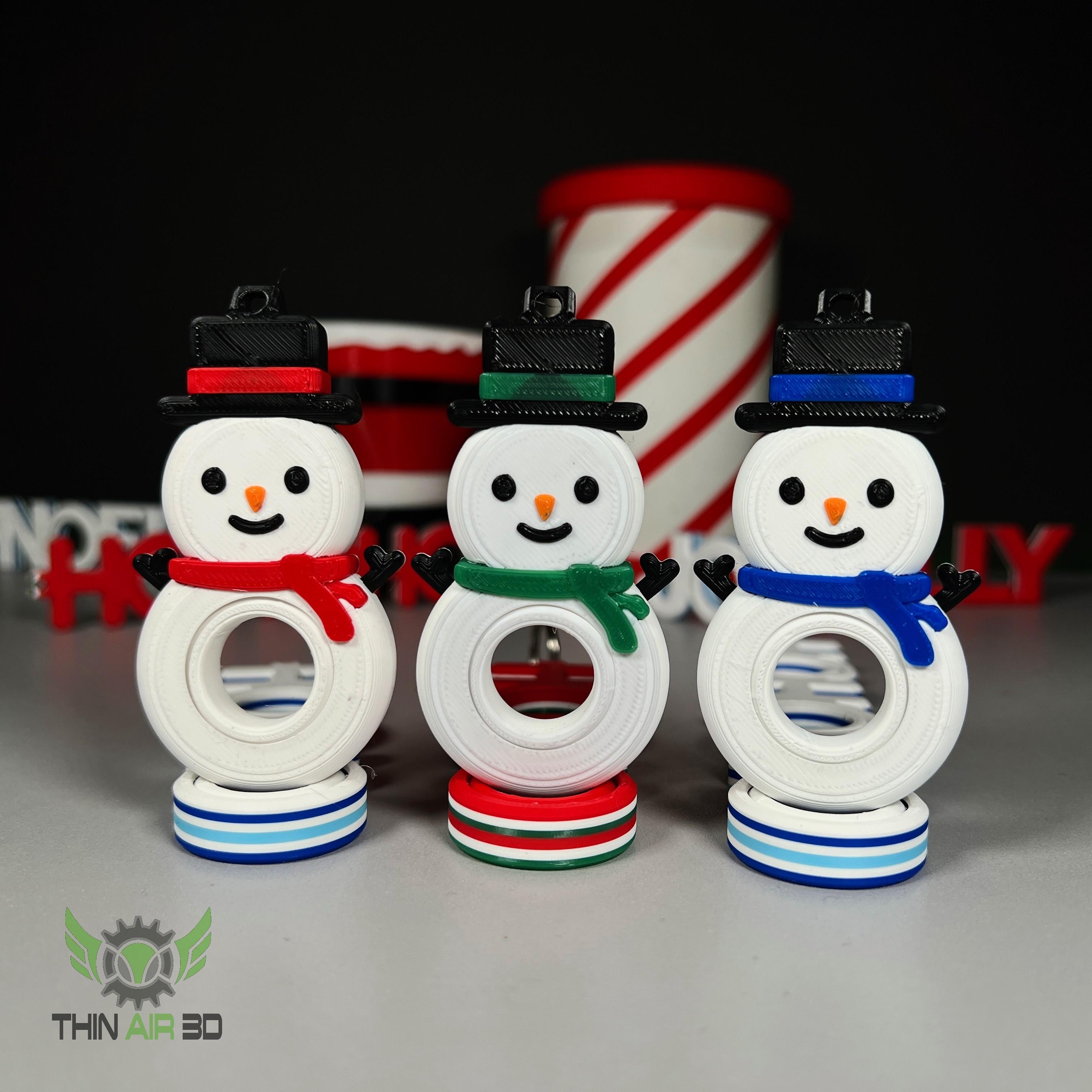 Snowman Spinner Fidget Keychain 3d model