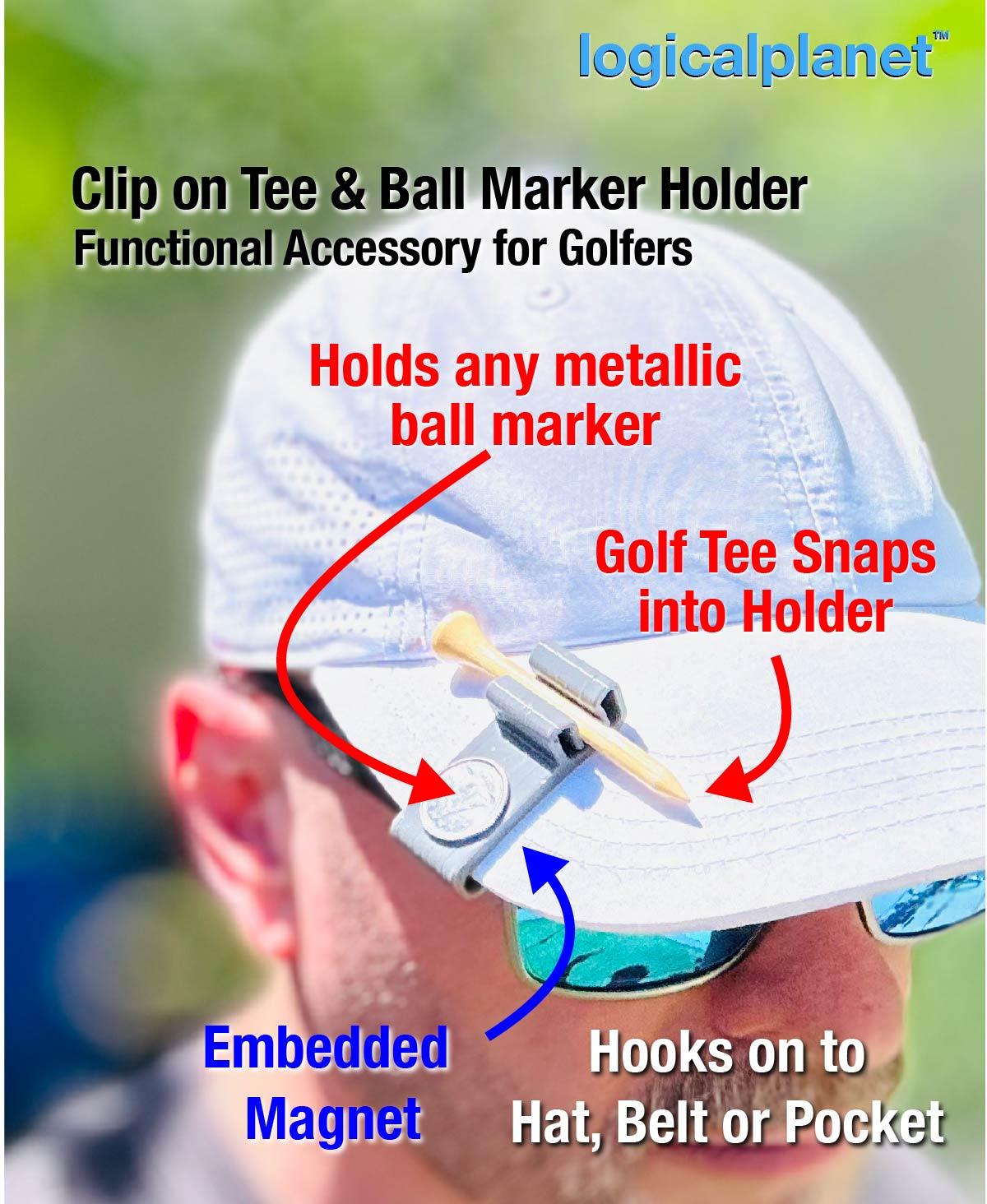 Ball Marker and Tee Visor Clip 3d model