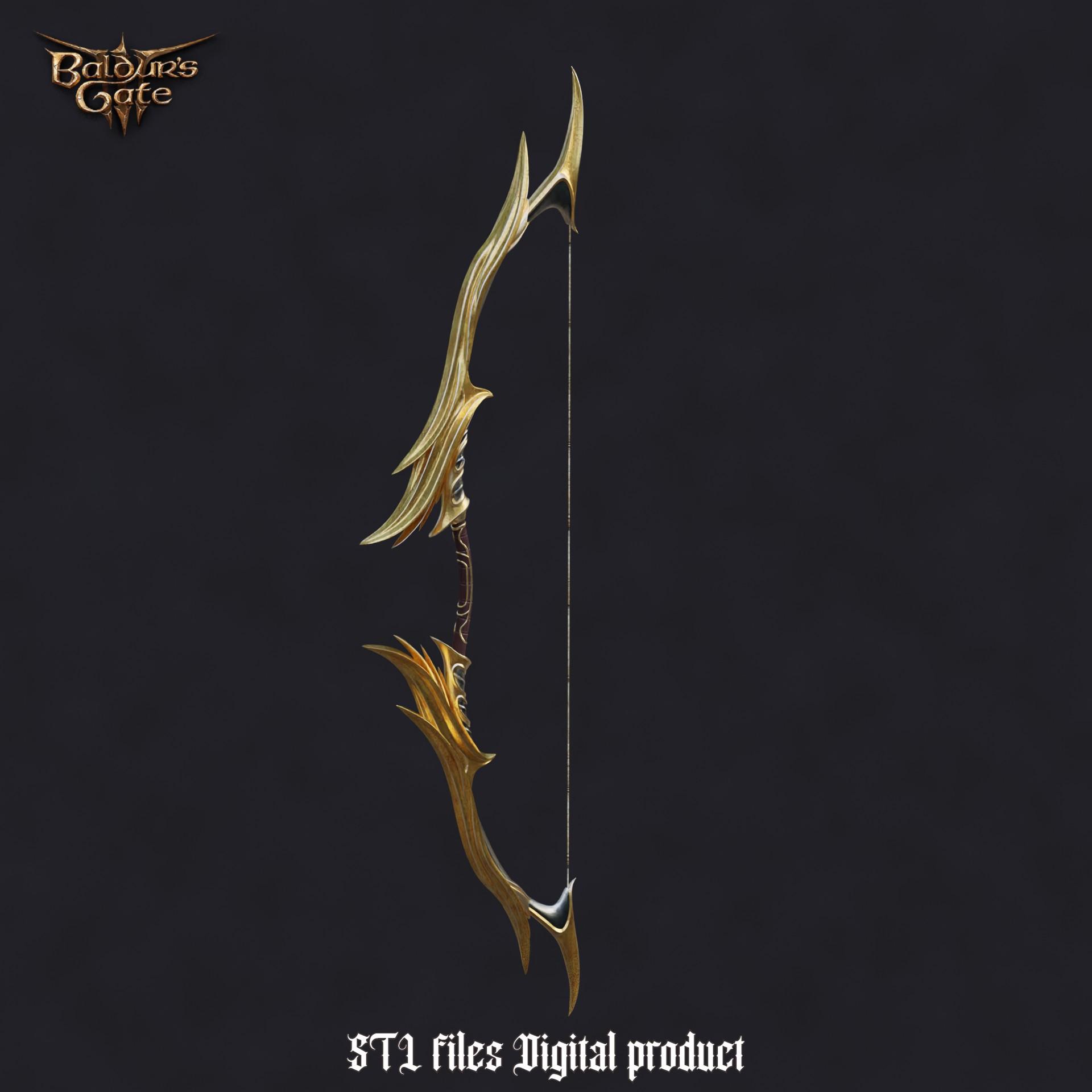 Gontr Mael Legendary Longbow from Baldurs Gate 3 3d model