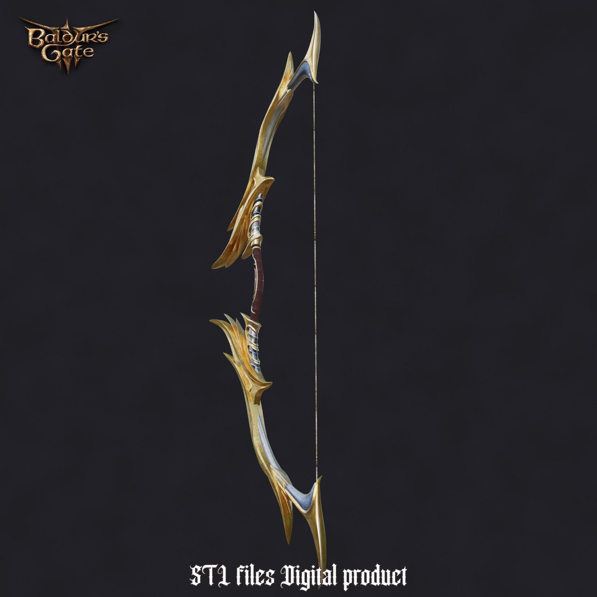 Gontr Mael Legendary Longbow from Baldurs Gate 3 3d model