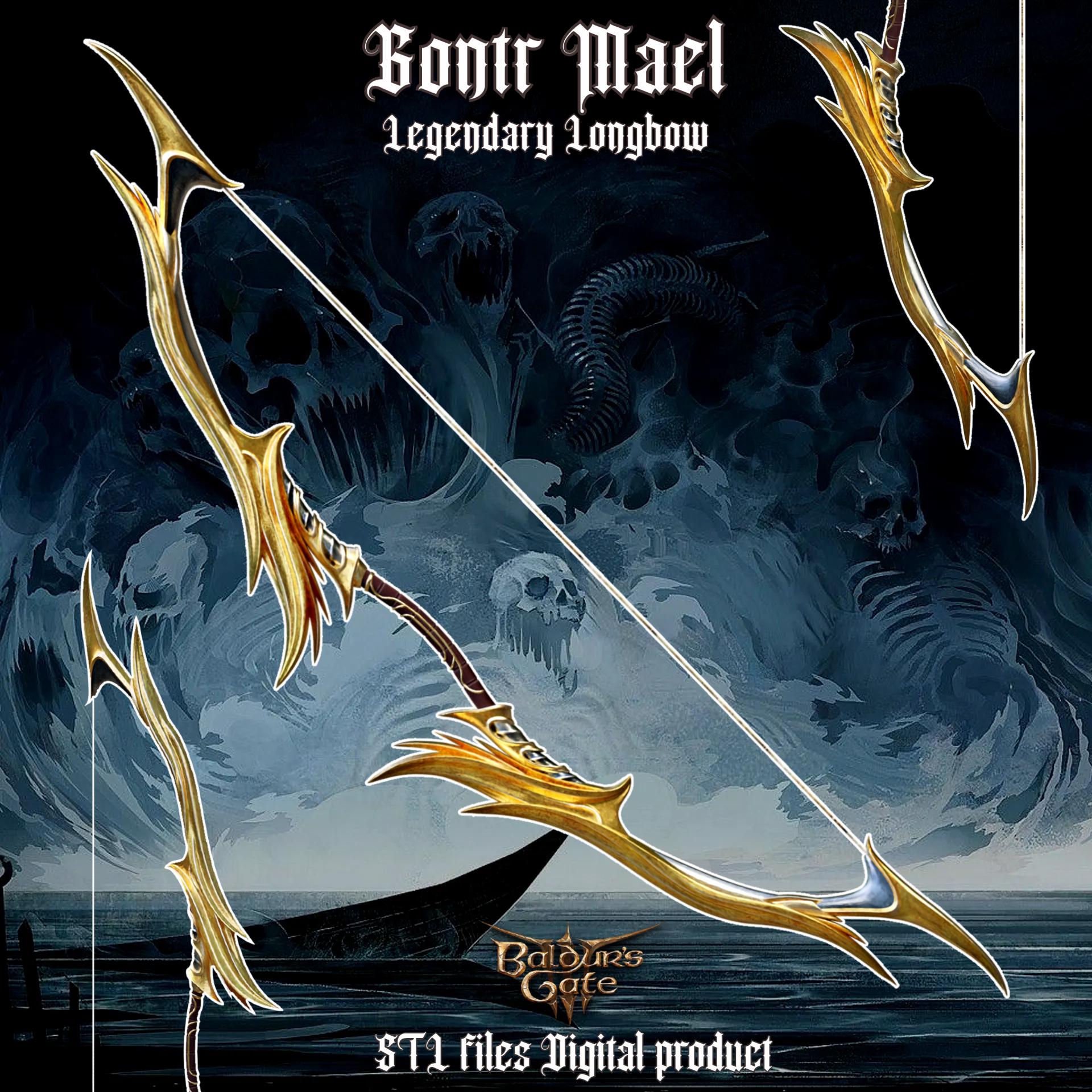 Gontr Mael Legendary Longbow from Baldurs Gate 3 3d model