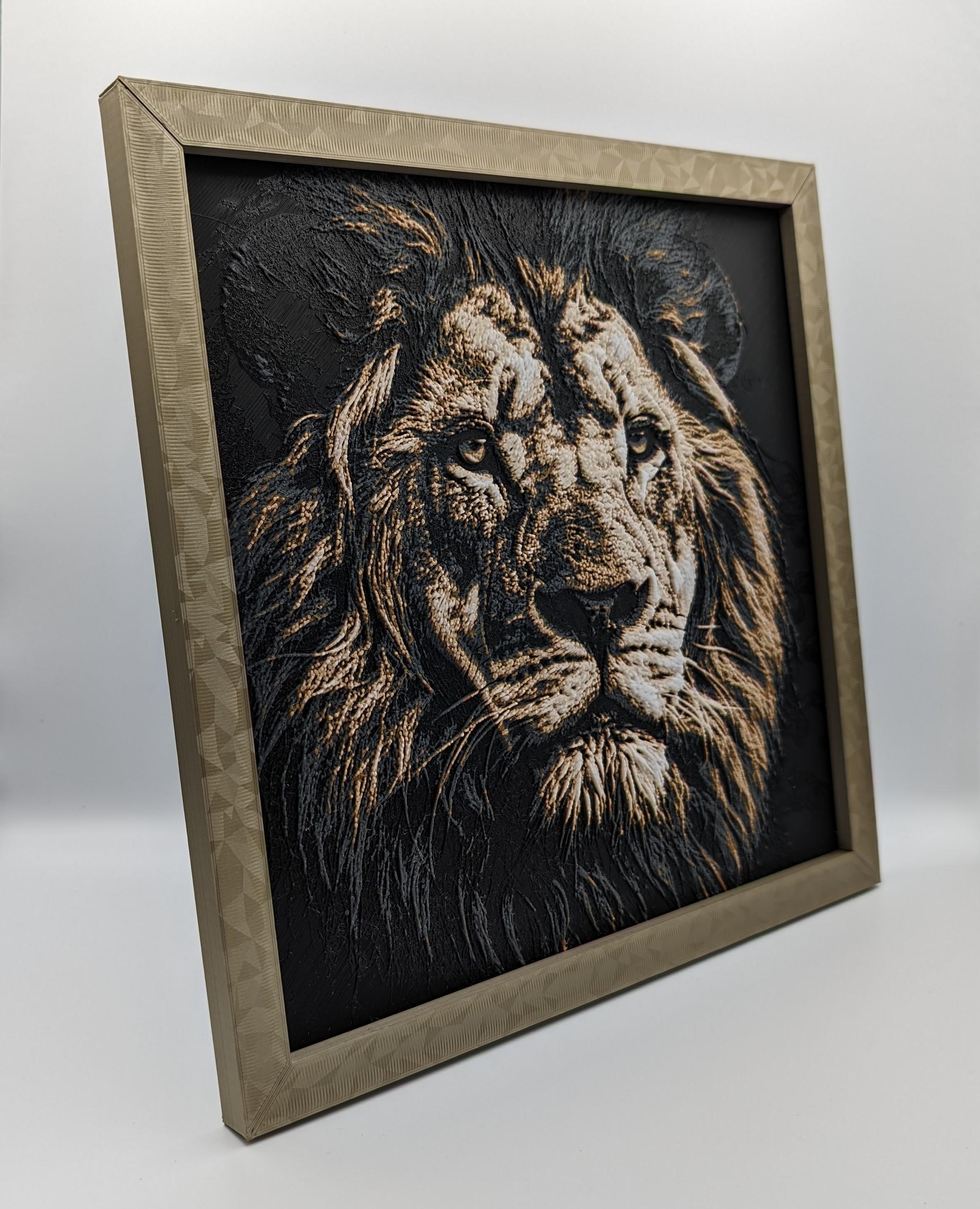 Lion King of the Jungle - Hueforge Print 3d model