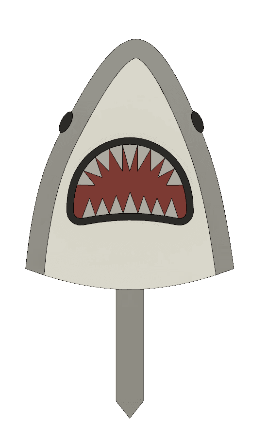 shark cupcake topper 3d model