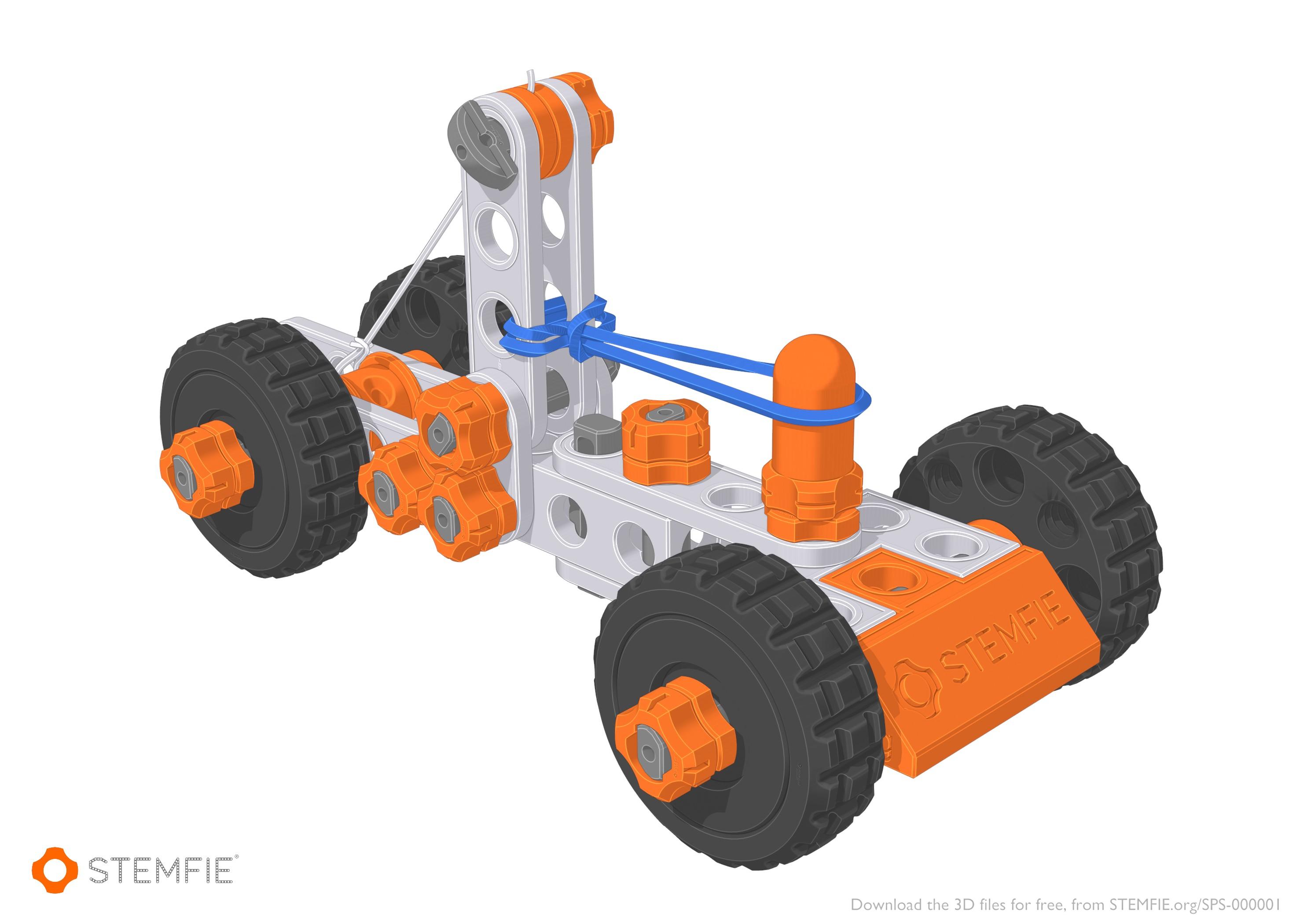 STEMFIE Rubber-band-driven Car (SPS-000001) Assembly 3d model