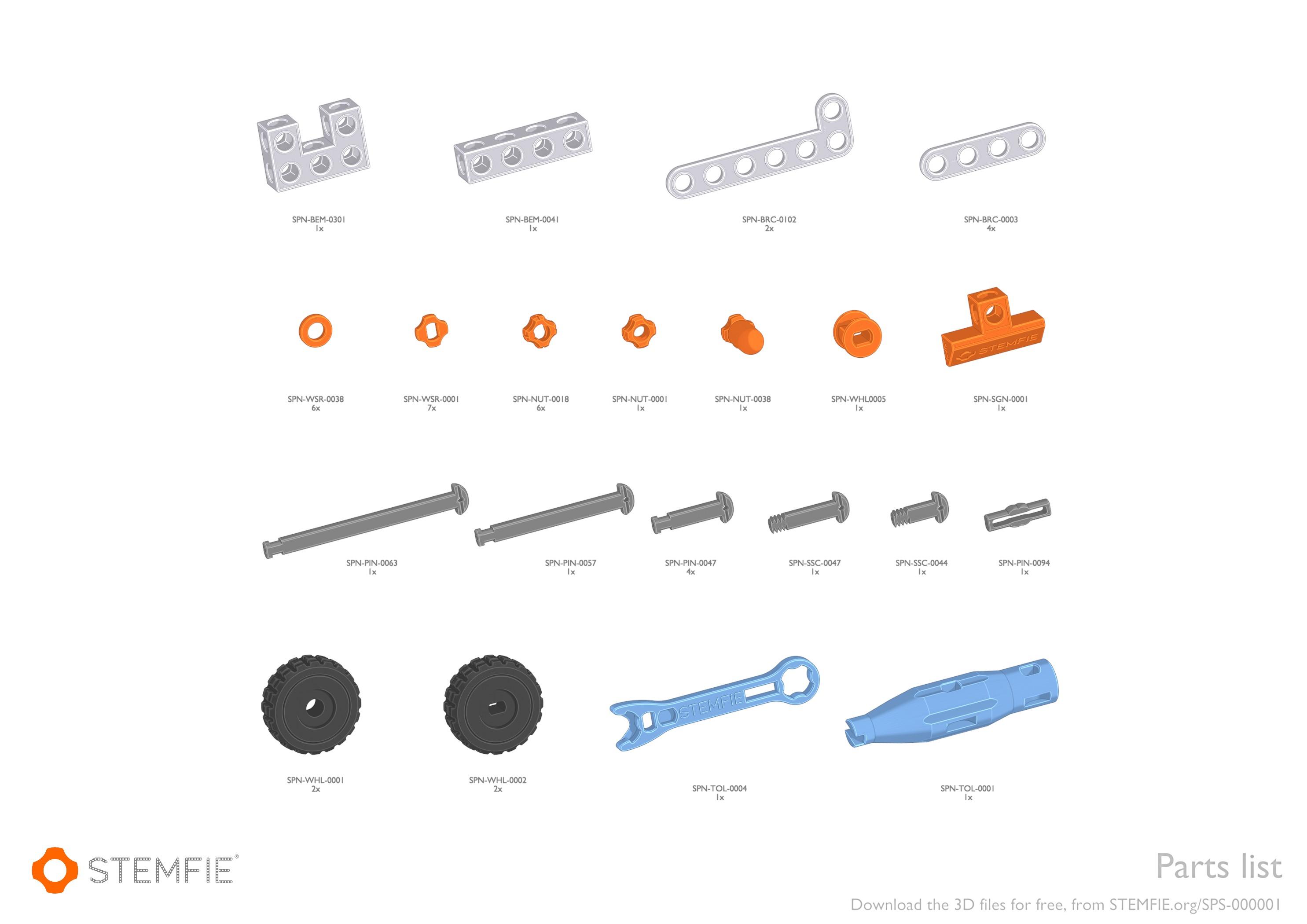 STEMFIE Rubber-band-driven Car (SPS-000001) Assembly 3d model