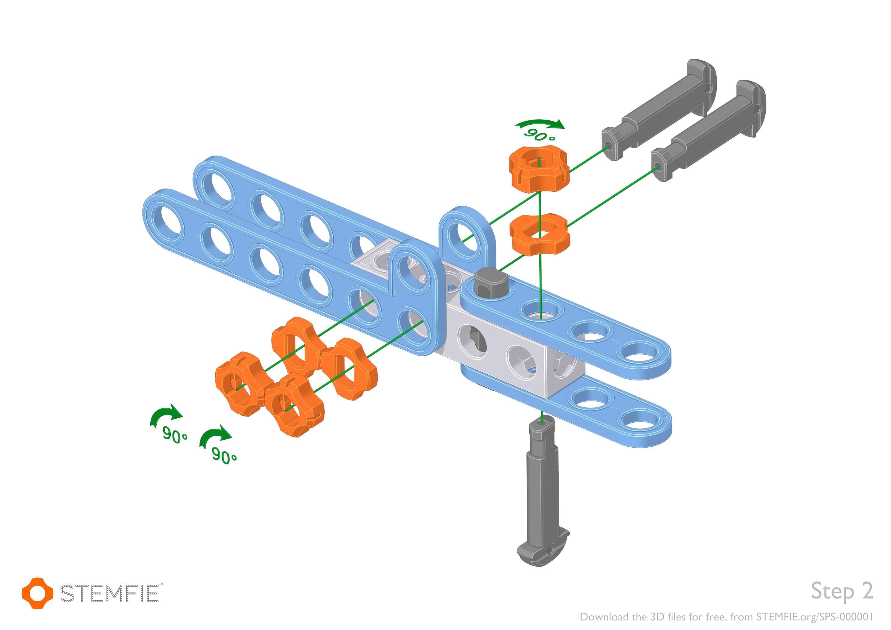 STEMFIE Rubber-band-driven Car (SPS-000001) Assembly 3d model