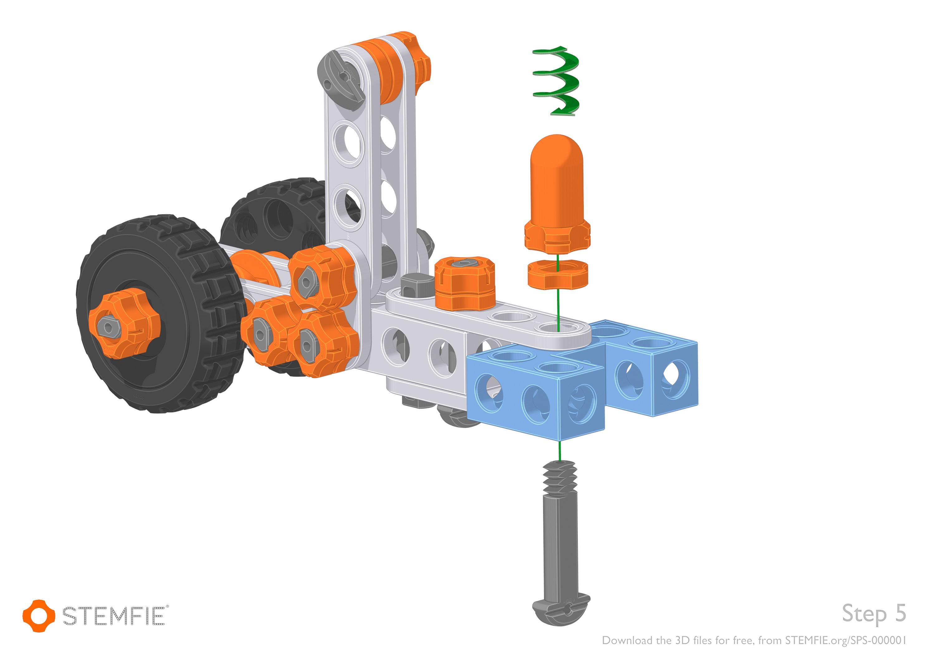 STEMFIE Rubber-band-driven Car (SPS-000001) Assembly 3d model