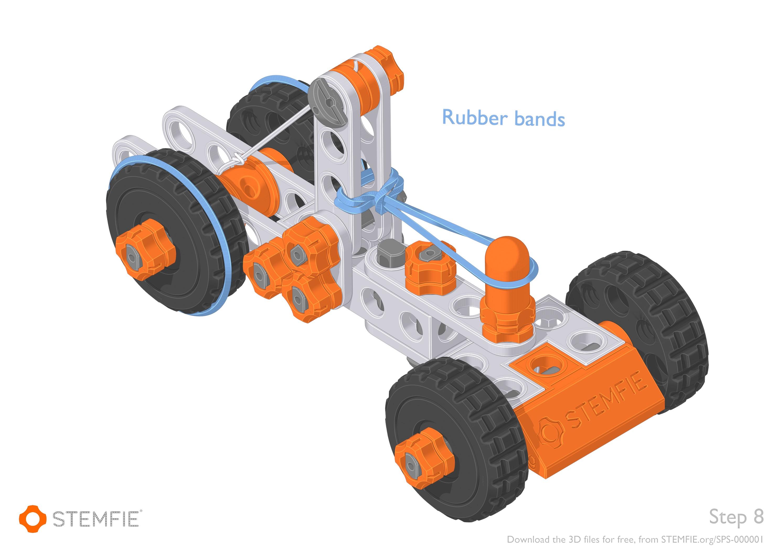 STEMFIE Rubber-band-driven Car (SPS-000001) Assembly 3d model