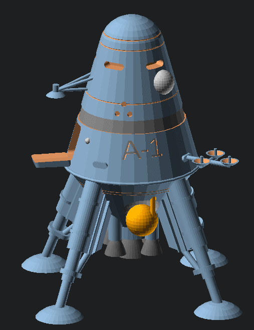 A1 lander from - a late 1950's vision. 3d model