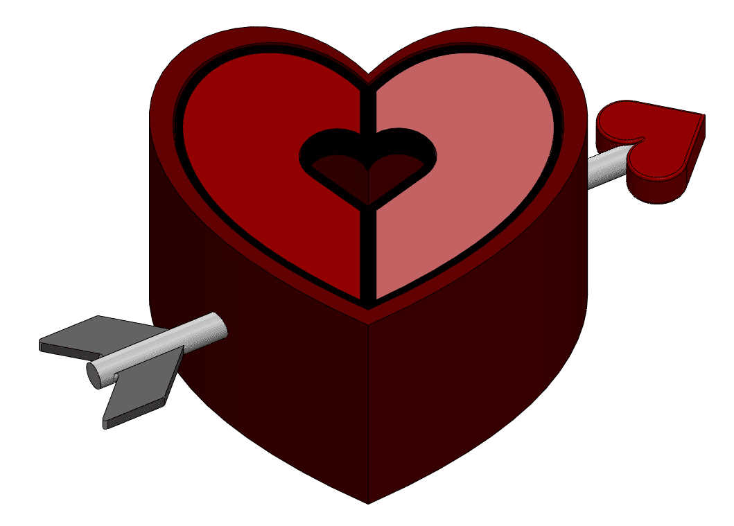 Thangs Valentine’s Day Contest - Heart Box Frame with Cupid's Arrow 3d model