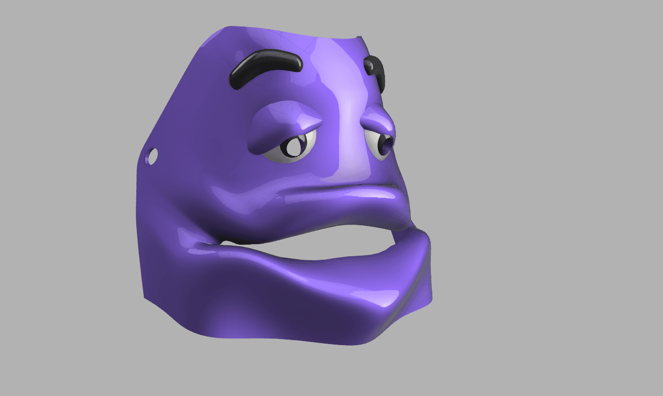 GRIMACE MASK IN FULL COLOR - #HALLOWEENWEARABLE 3d model