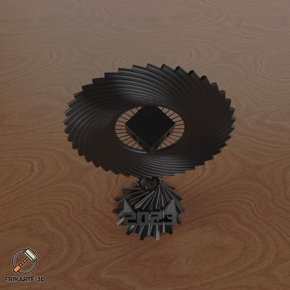 Spiral Cube 3D PI Awards Trophy 2023 3d model