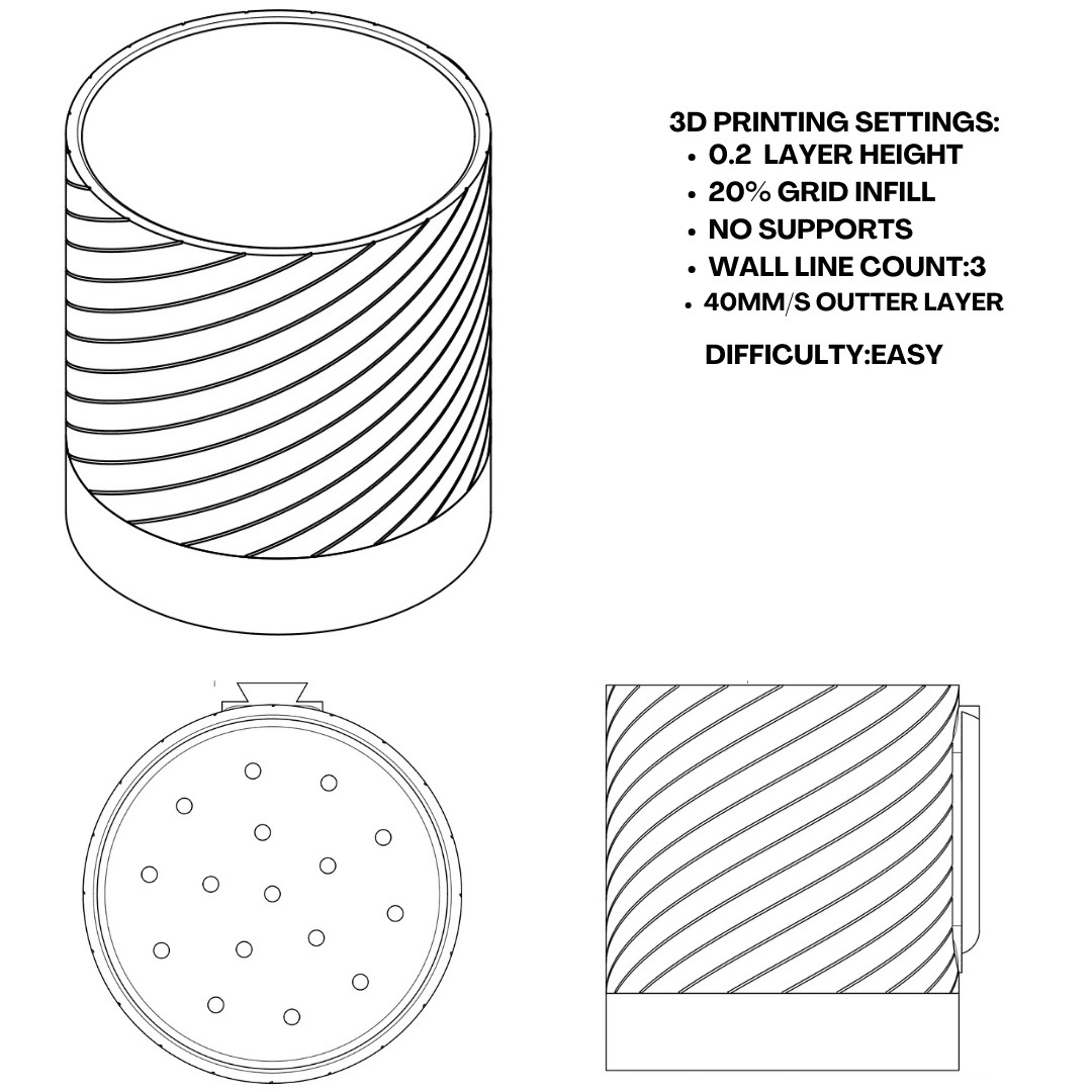 Round Coil Planter / Vase 3d model