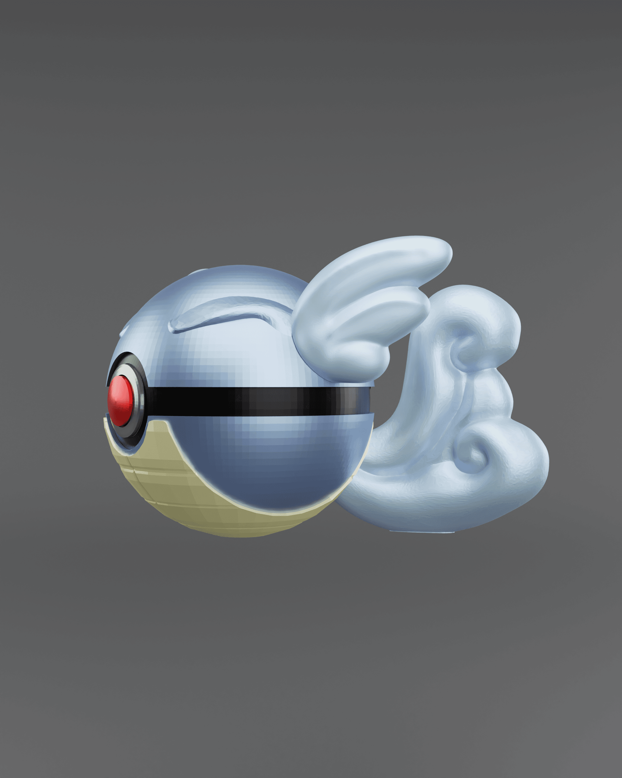 WartortBall Wartortle Themed Pokeball - Fan Art 3d model